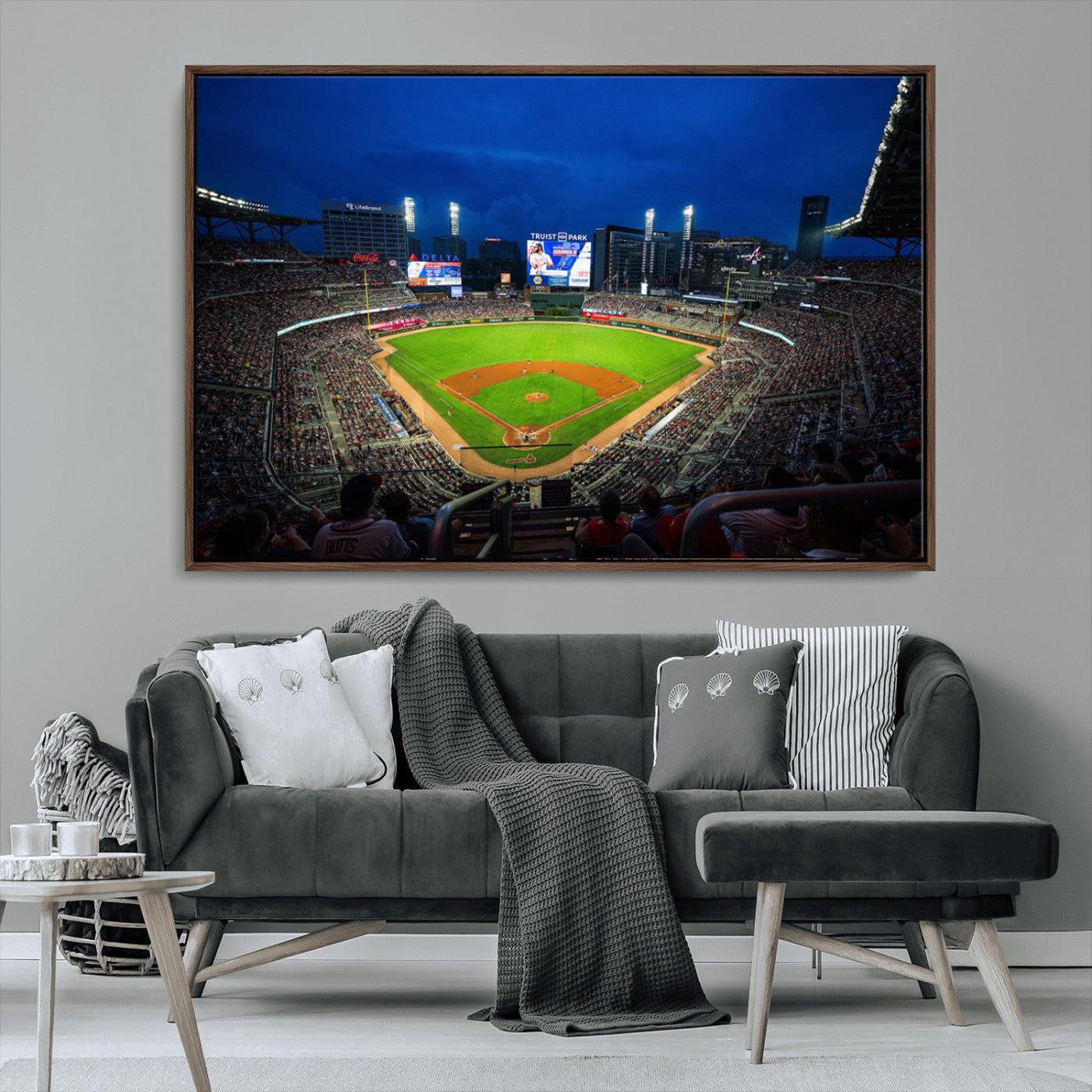MGV-FC-36X24 - Truist Park Night Game Canvas Art - Atlanta Braves Stadium Wall Art Canvas