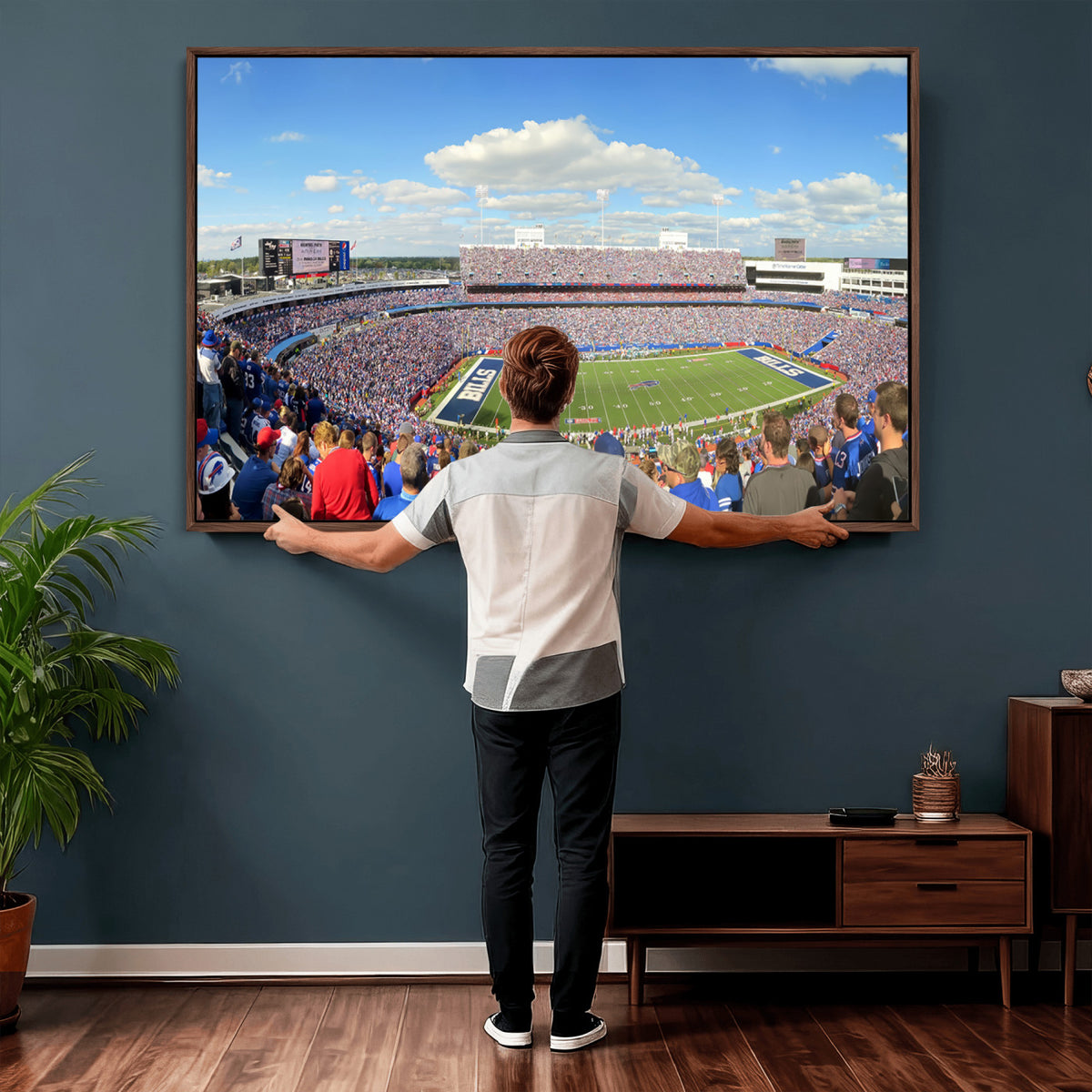 35302-MGV-CV-36X24 - Buffalo Bills NFL Football Team Print, Game Day at Buffalo Highmark Stadium