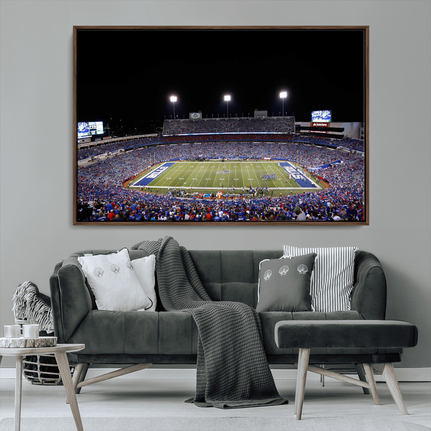 MGV-FC-36X24 - Buffalo Bills Wall Art - Buffalo Bills Stadium Canvas Print, Perfect Sports Decor for Living Rooms,
