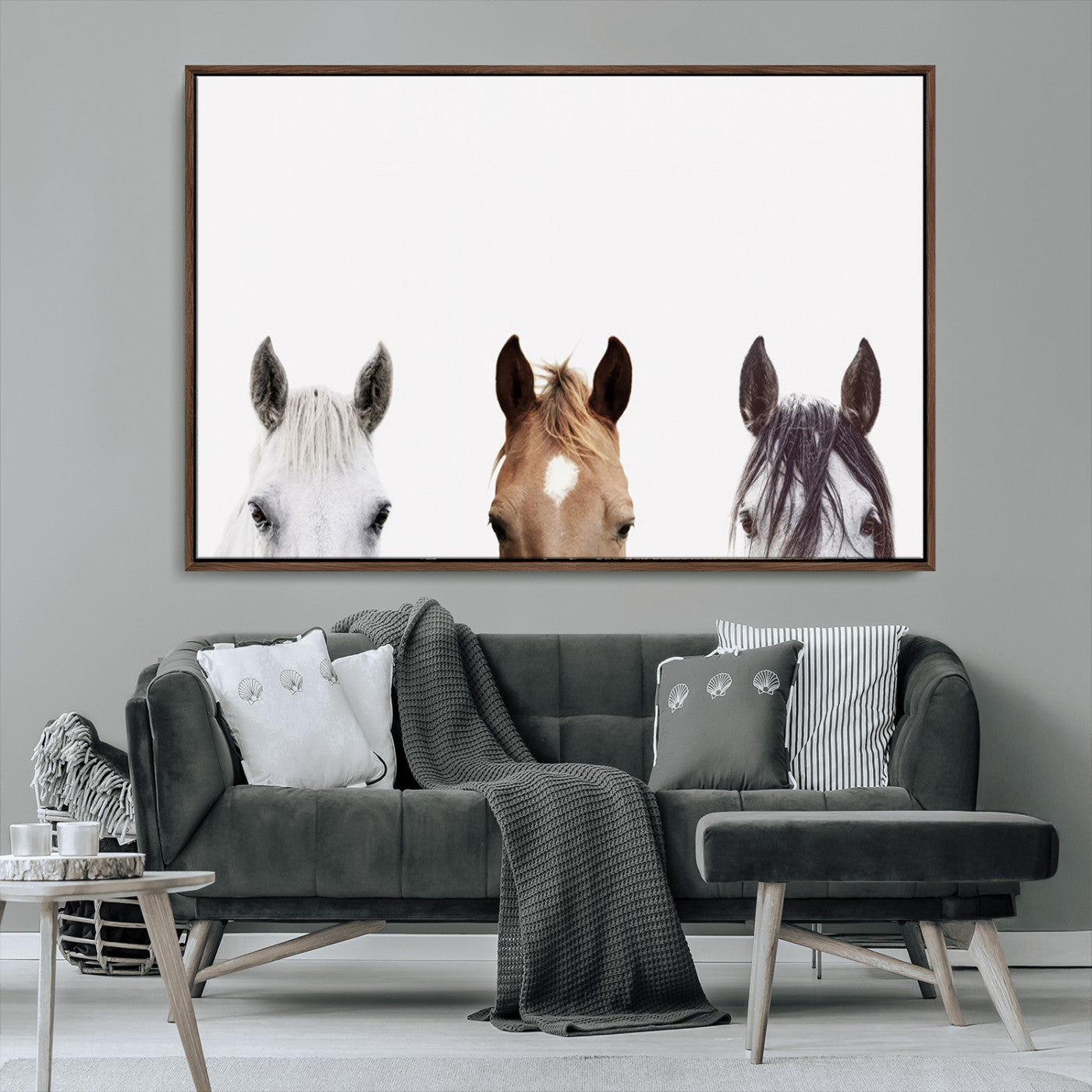 MGV-FC-36X24 - Horse Prints Set, Set of 3 Horse Wall Art, Horses Portraits, Farmhouse Wall Art, Farm Animals
