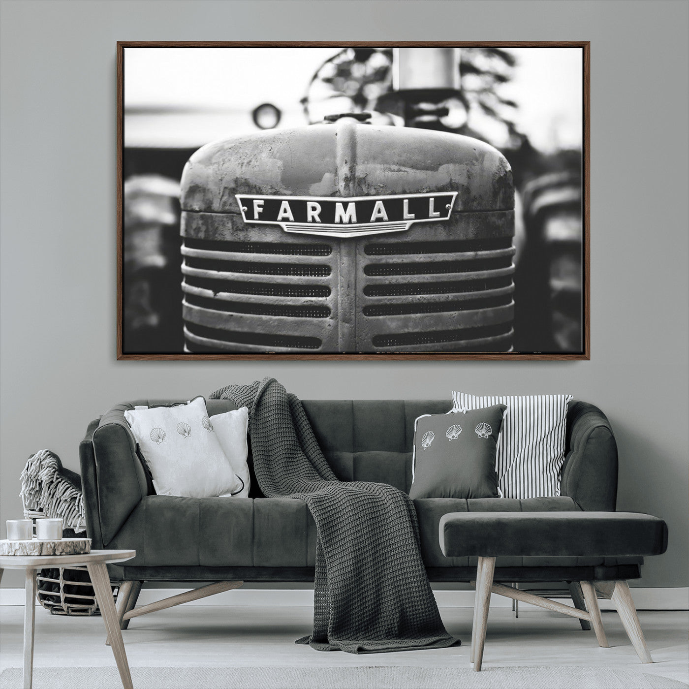 MGV-FC-36X24 - Vintage Farmall Tractor Wall Art Canvas Print, Rustic Farmhouse Decor Ready to Hang