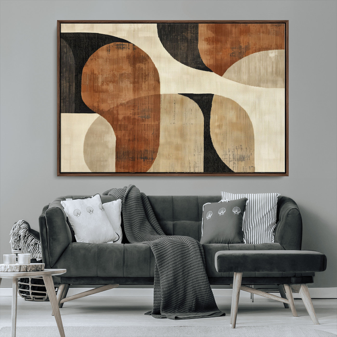 MGV-FC-36X24 - Wabi Sabi Abstract Wall Art Canvas Print | Large Minimalist Modern Geometric Wall Decor for Living