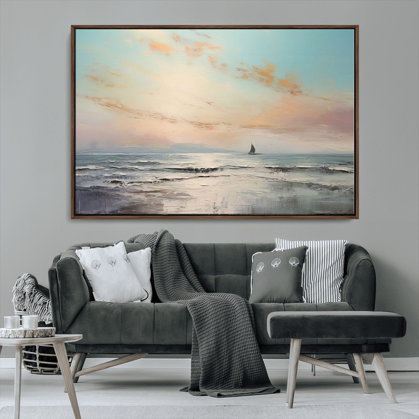 MGV-FC-36X24 - Abstract Ocean Wall Art -  Boat Wall Art Canvas Print