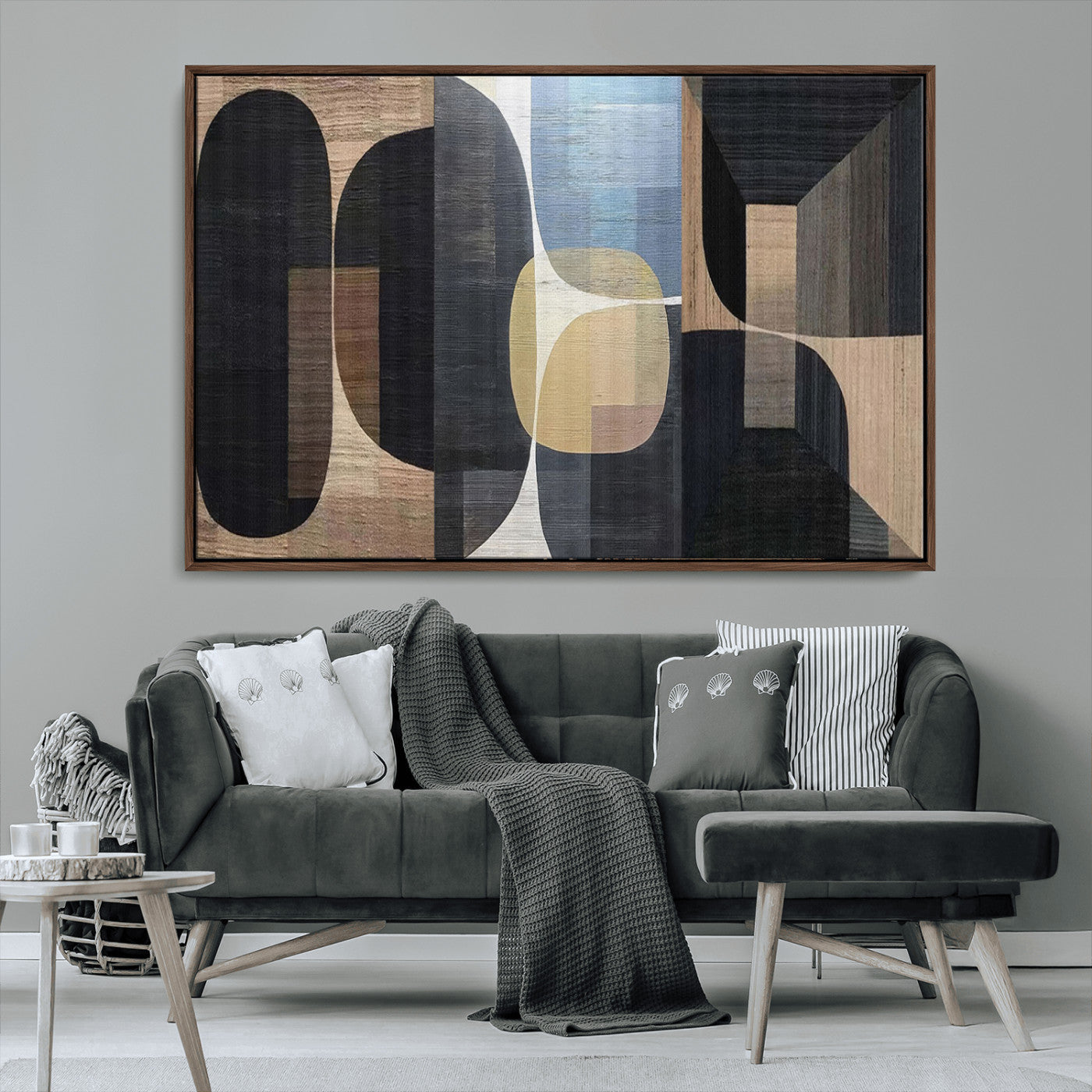 MGV-FC-36X24 - Minimalist Wabi Sabi Abstract Geometric Wall Art Canvas Print – Modern Minimalist Shapes – Ready to