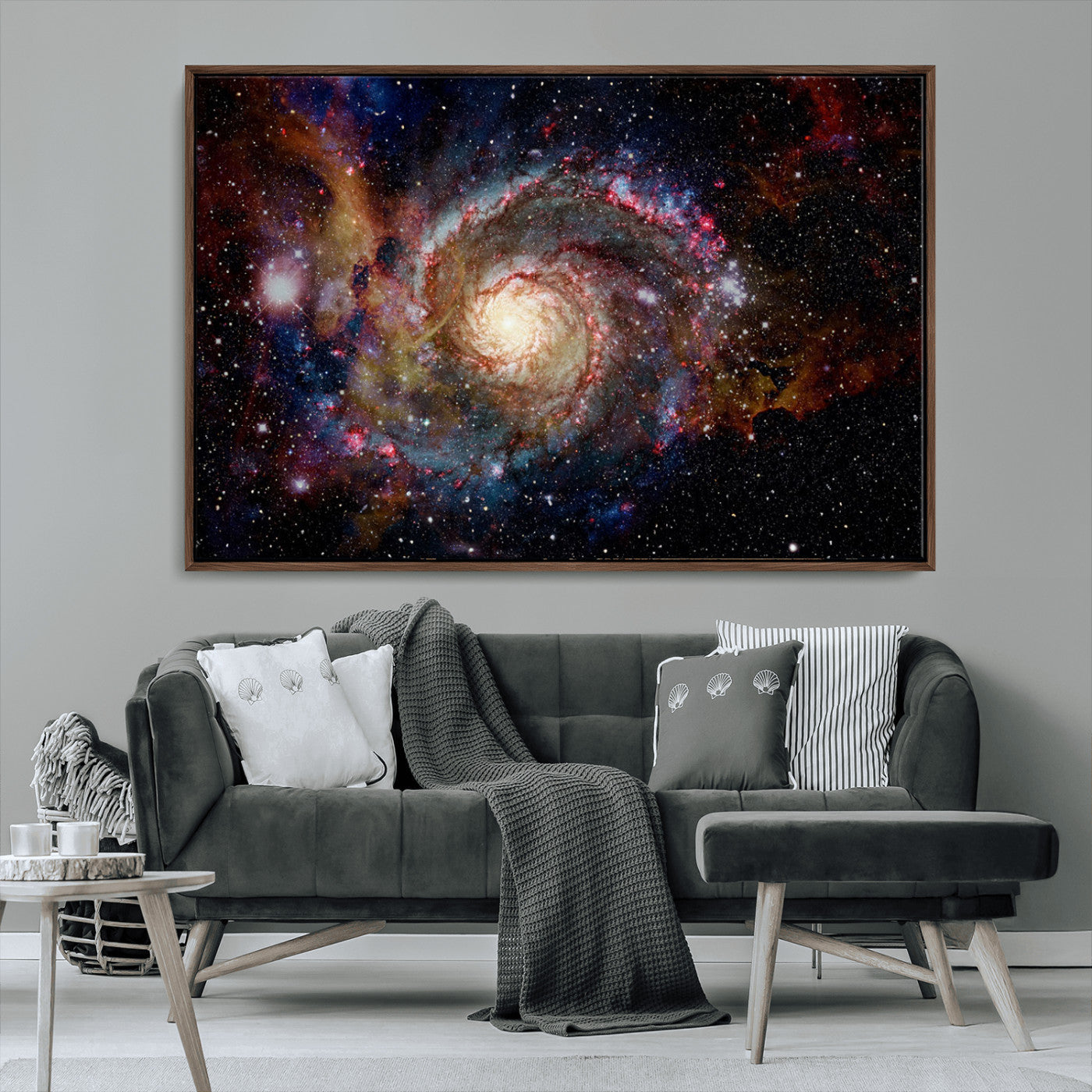 MGV-FC-36X24 - Nebula and Galaxies in Space Wall Art Canvas Print, Spiral Galaxy Wall Art Canvas Print