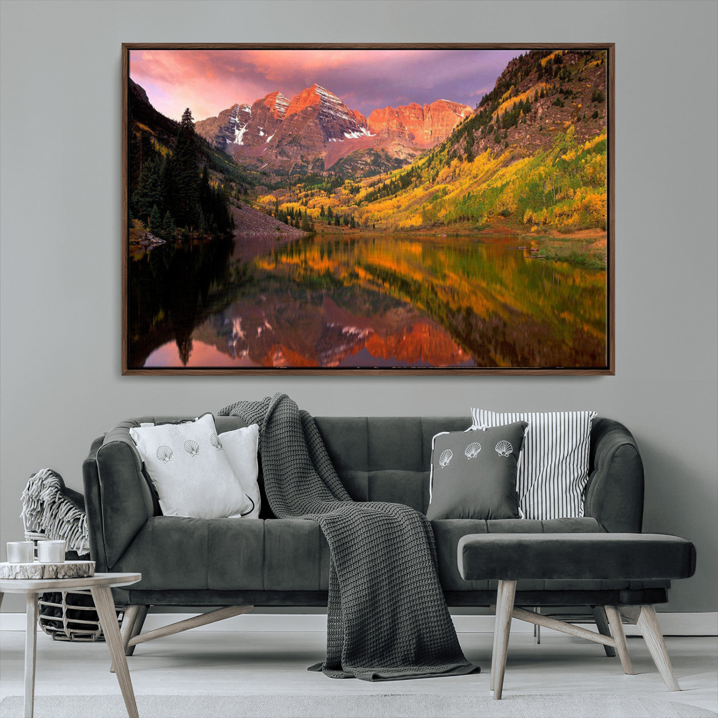 86946-MGV-CV-36X24-Colorado Rockies Mountain Sunset Wall Art | Ready to Hang and Framed | Scenic Nature Landscape