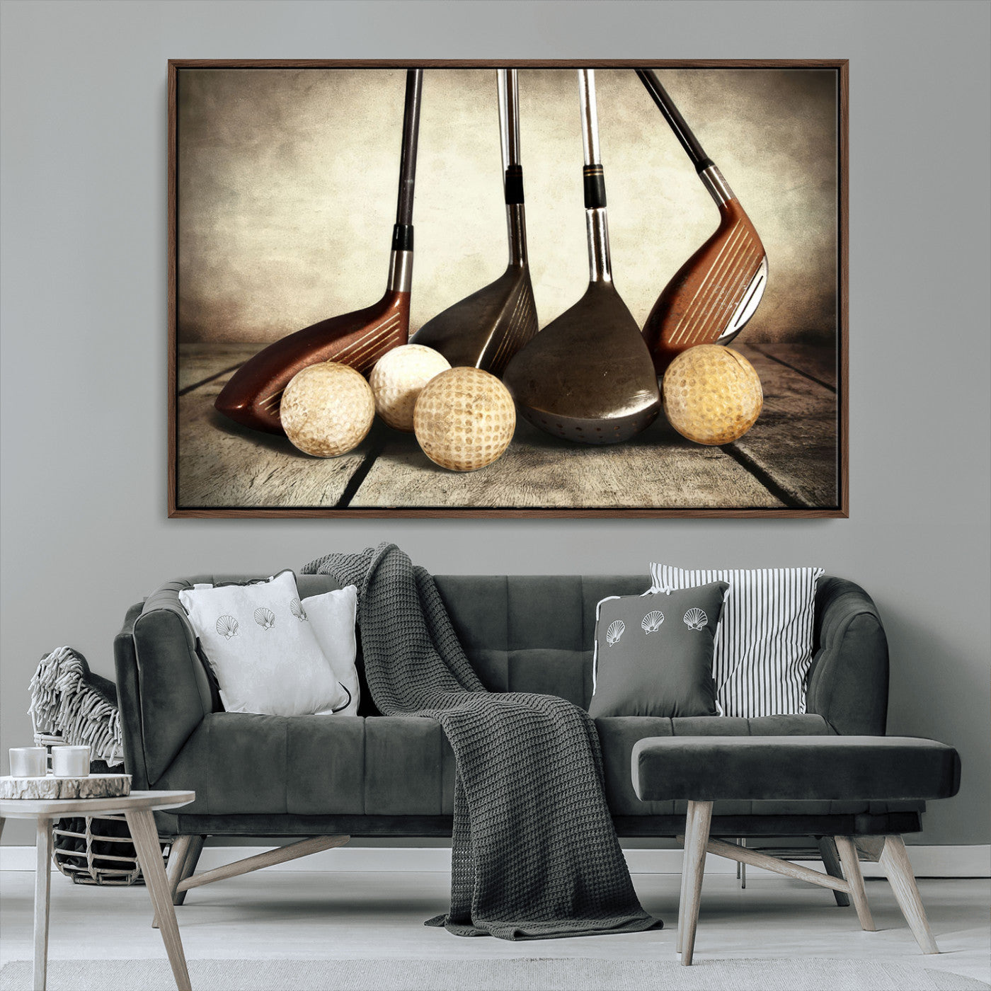 MGV-FC-36X24 - Vintage Golf Ball Art | Golf Decor for Man Cave or Office | Ready to Hang and Framed