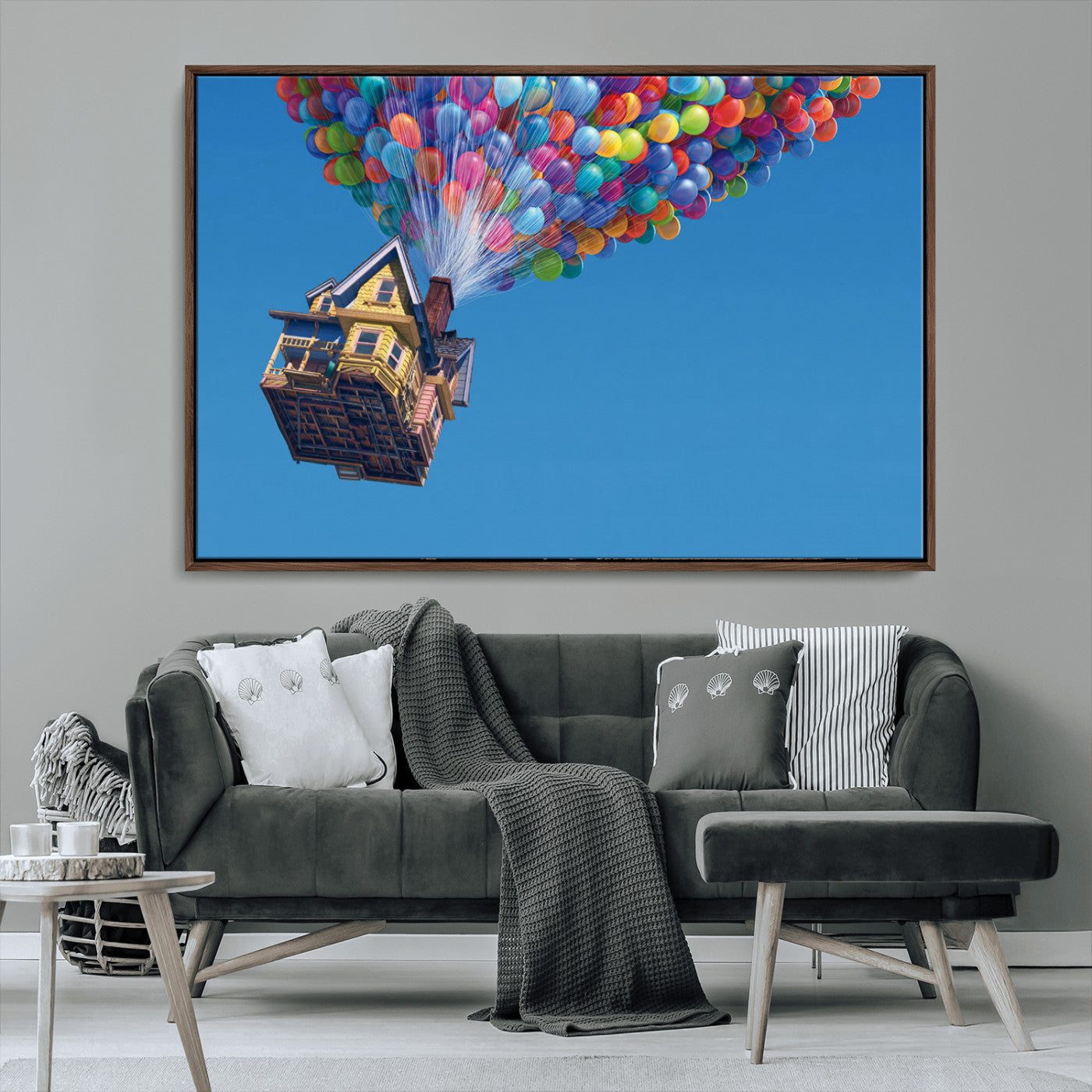 MGV-FC-36X24 - Carl Fredricksen, Up Movie Wall Art, Balloons Wall Art, Air Balloons for Kids Room Print