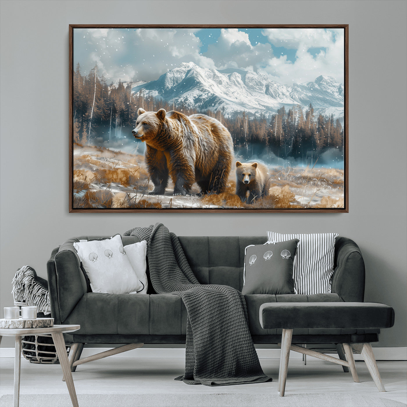 MGV-FC-36X24 - Bear and Baby Bear Wall Art Canvas Print