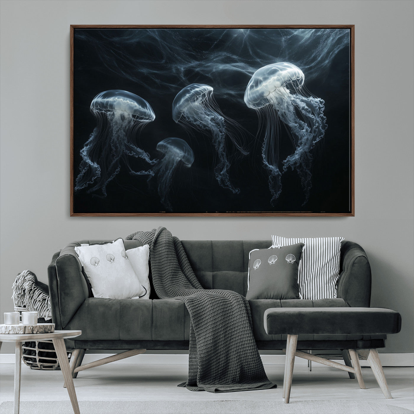 MGV-FC-36X24 - Jellyfish Wall Art Canvas Print, Elegant Wall Decor