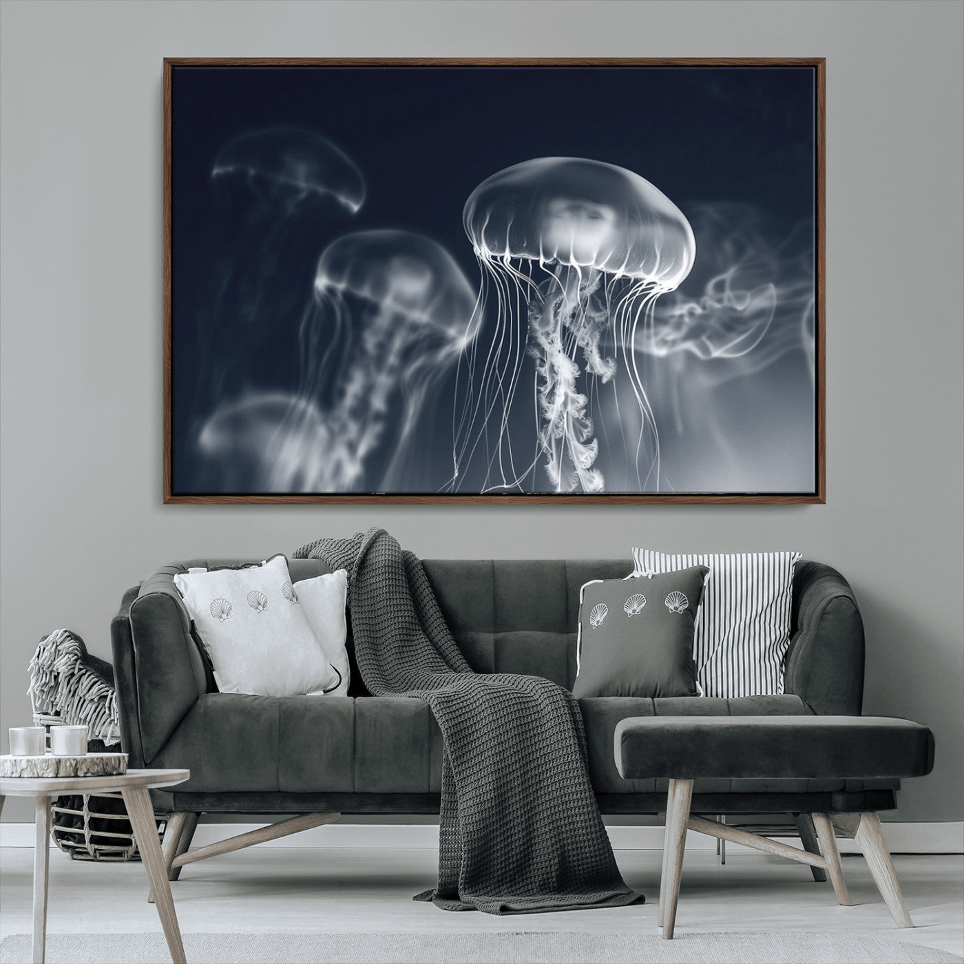 MGV-FC-36X24 - Jellyfish Wall Art Canvas Print, Modern Abstract Jellyfish Wall Decor