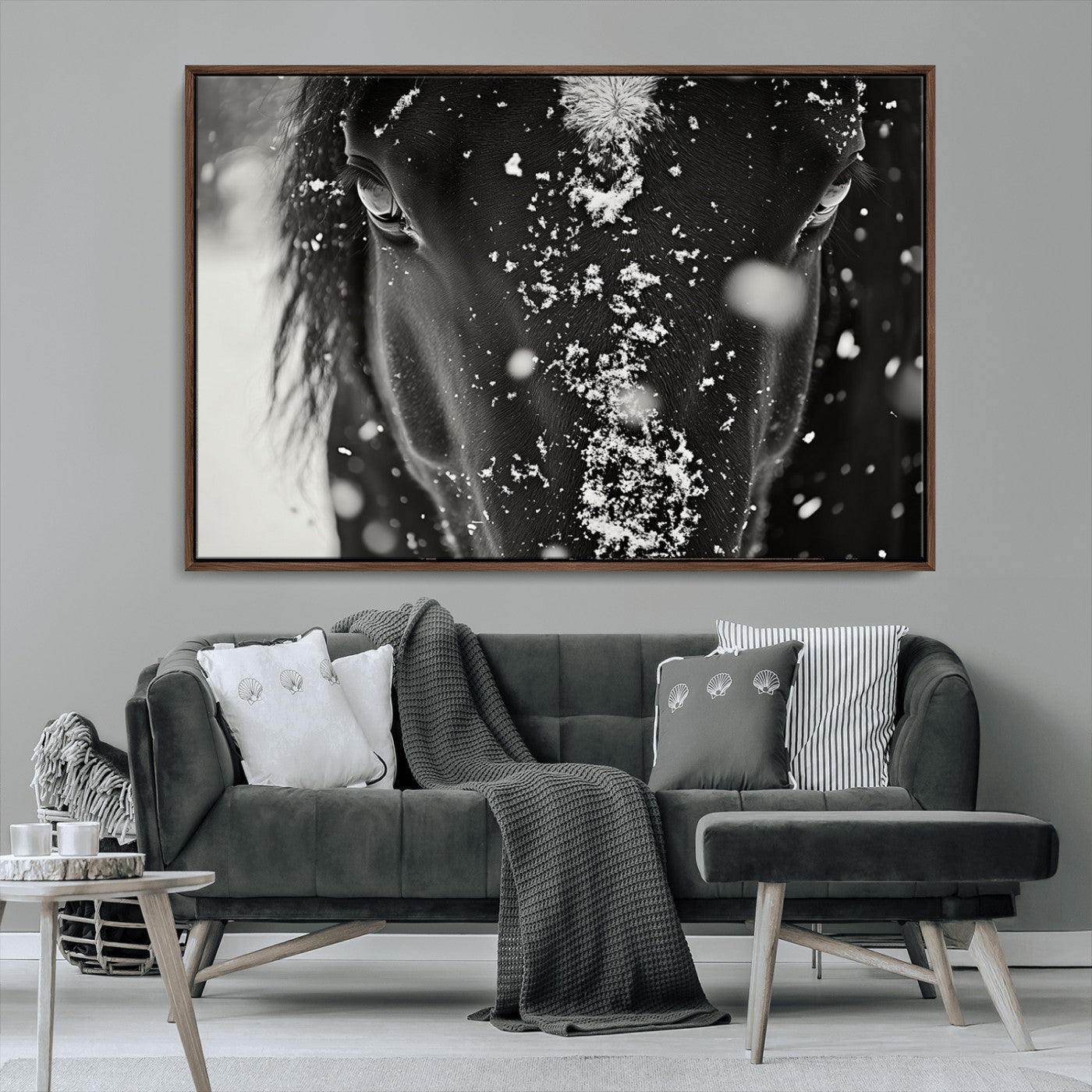 MGV-FC-36X24 - Winter Horse Snow Wall Art Canvas Print