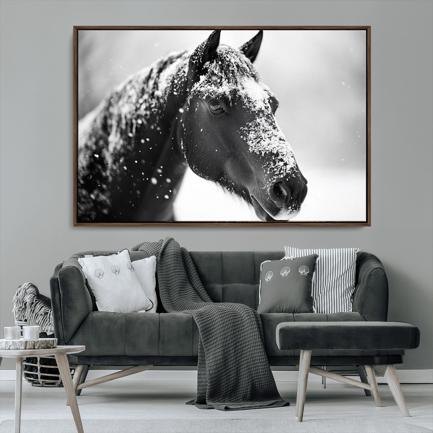 MGV-FC-36X24 - Horse Canvas Print - Winter Horse Snow Wall Art Canvas Print
