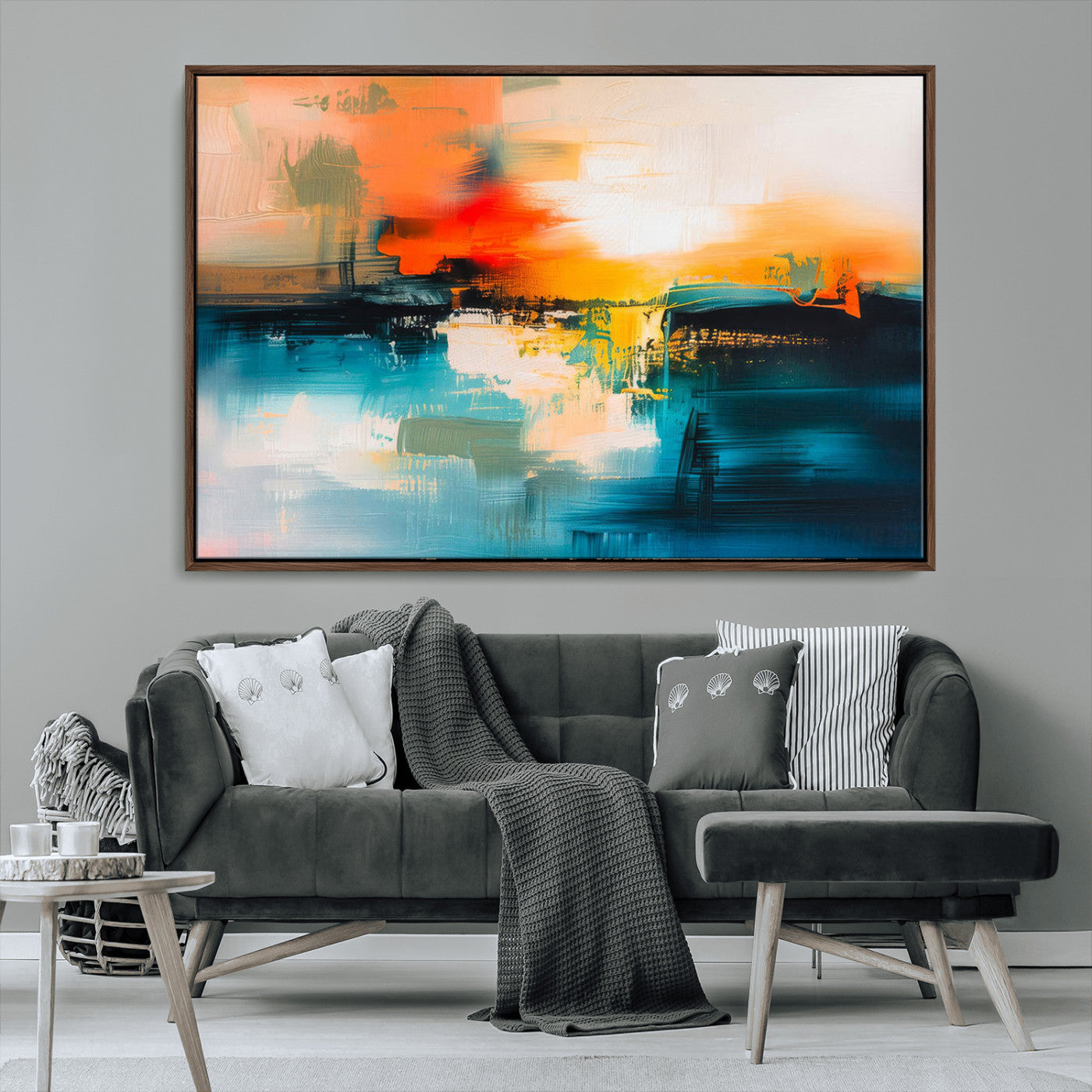 MGV-FC-36X24 - Colorful Abstract Wall Art | Bold Modern Canvas Print | Ready to Hang and Framed for Living Room or