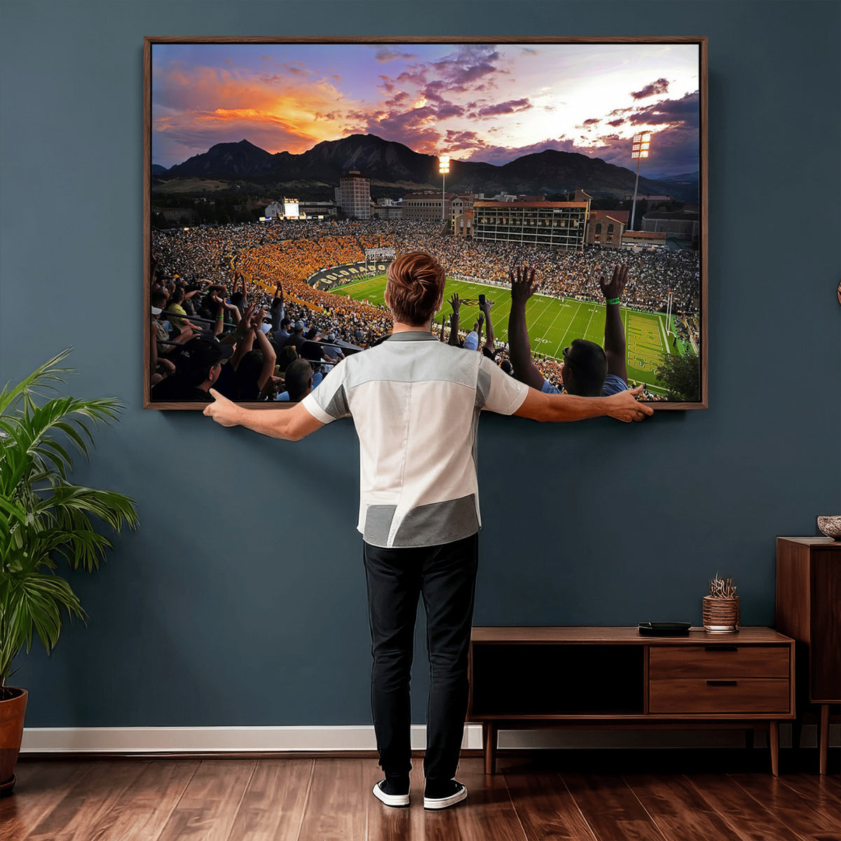 52579-MGV-CV-36X24 - Folsom Field, University of Colorado Buffaloes Football, Framed and Ready to Hang
