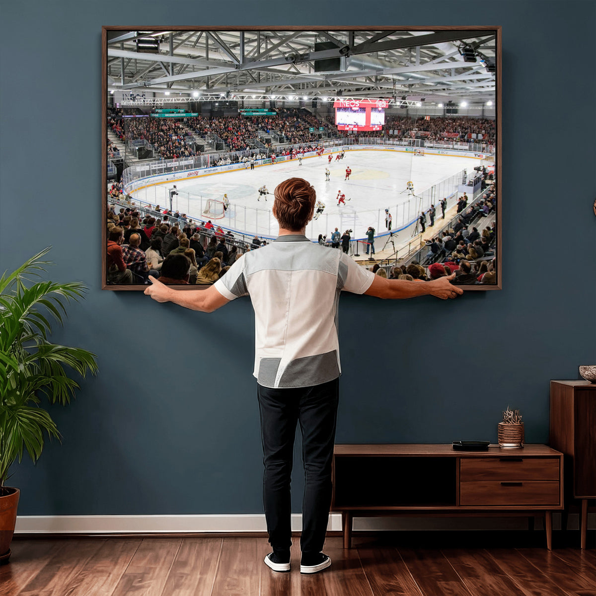 79352-MGV-CV-36X24 - Lausanne Arena Ice Hockey Stadium Wall Art Canvas Print