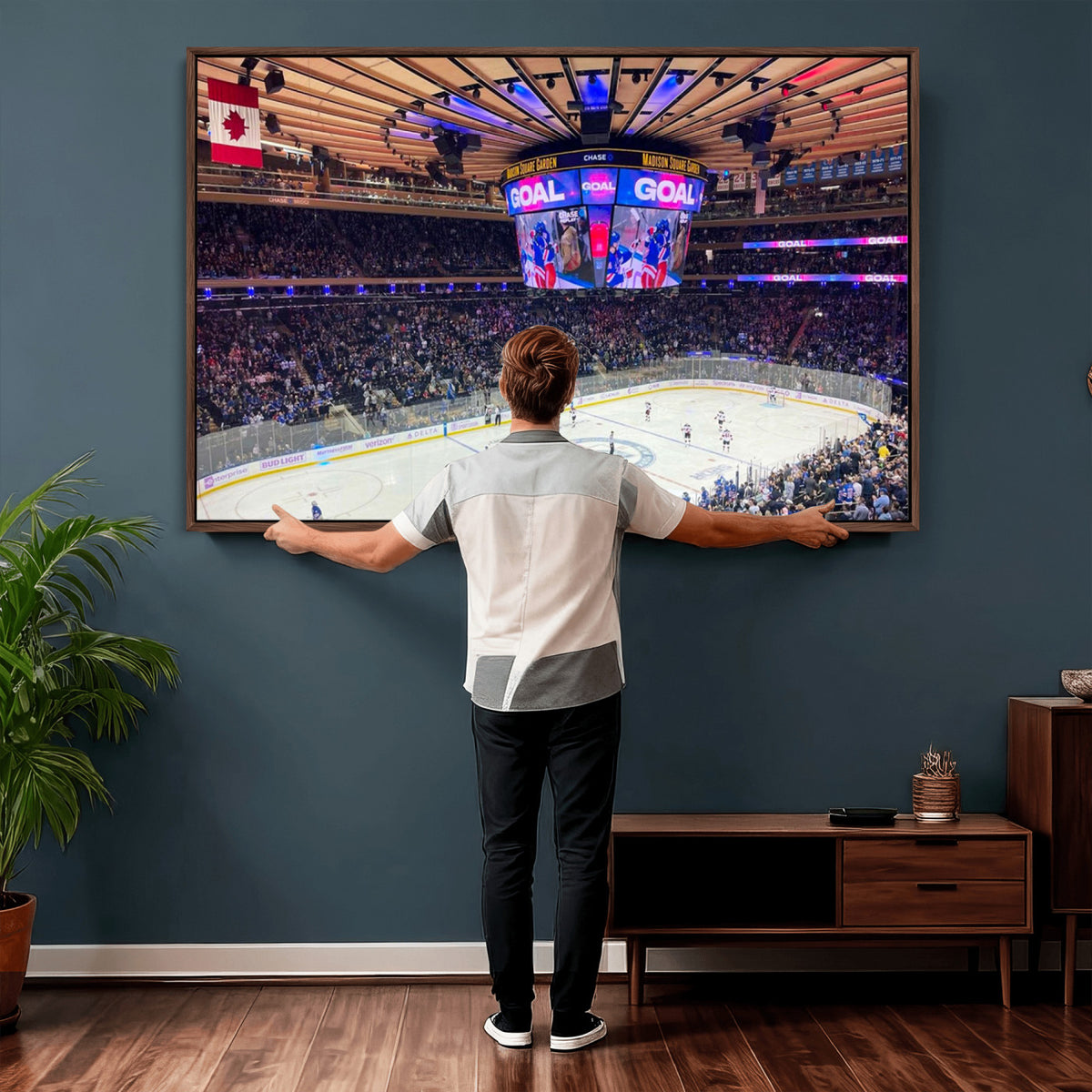 36401-MGV-CV-36X24 - Madison Square Garden New York Rangers Hockey Stadium Wall Art Canvas