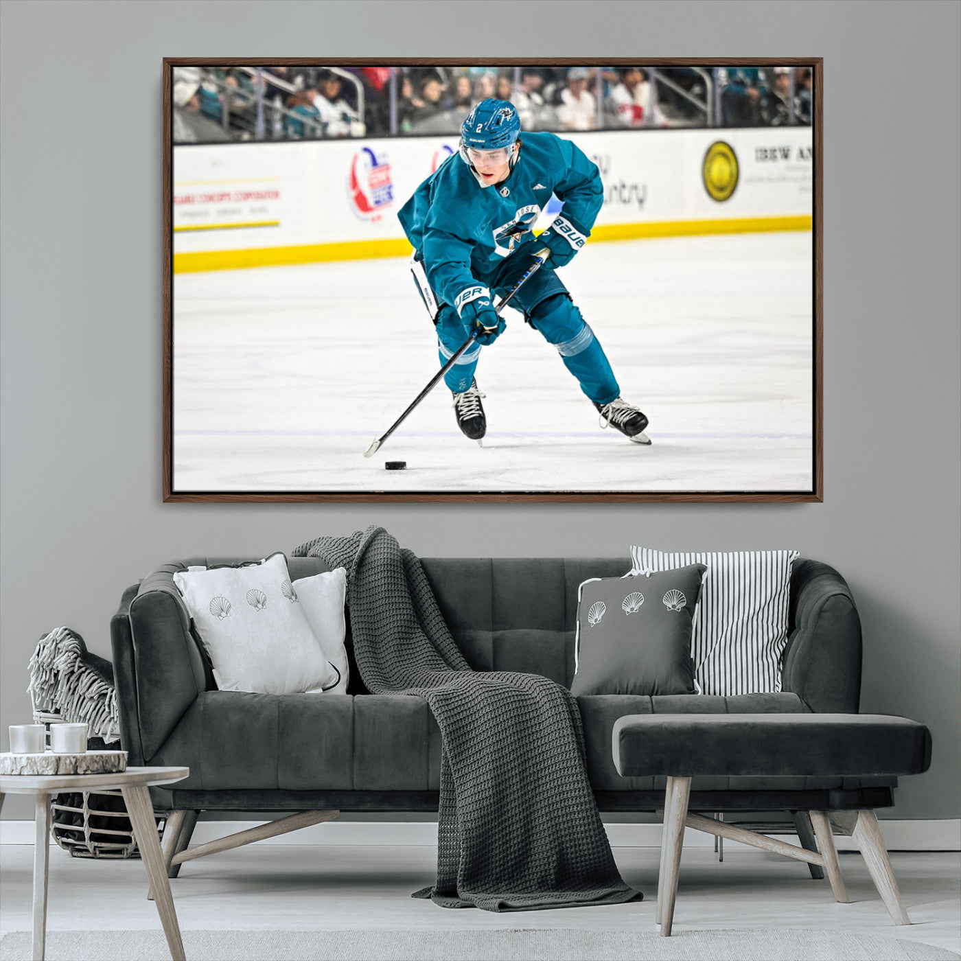 MGV-FC-36X24 - San Jose Sharks Ice Hockey Player Wall Art Canvas Print