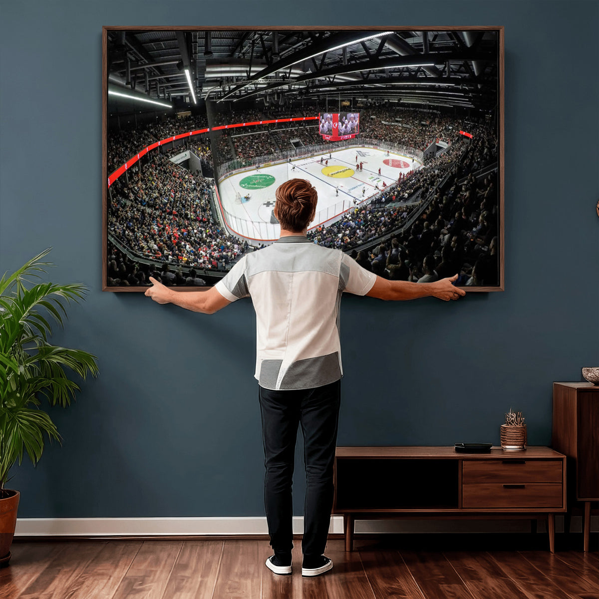 46282-MGV-CV-36X24 - Vaudoise Lausanne Ice Hockey Arena Stadium Wall Art Canvas
