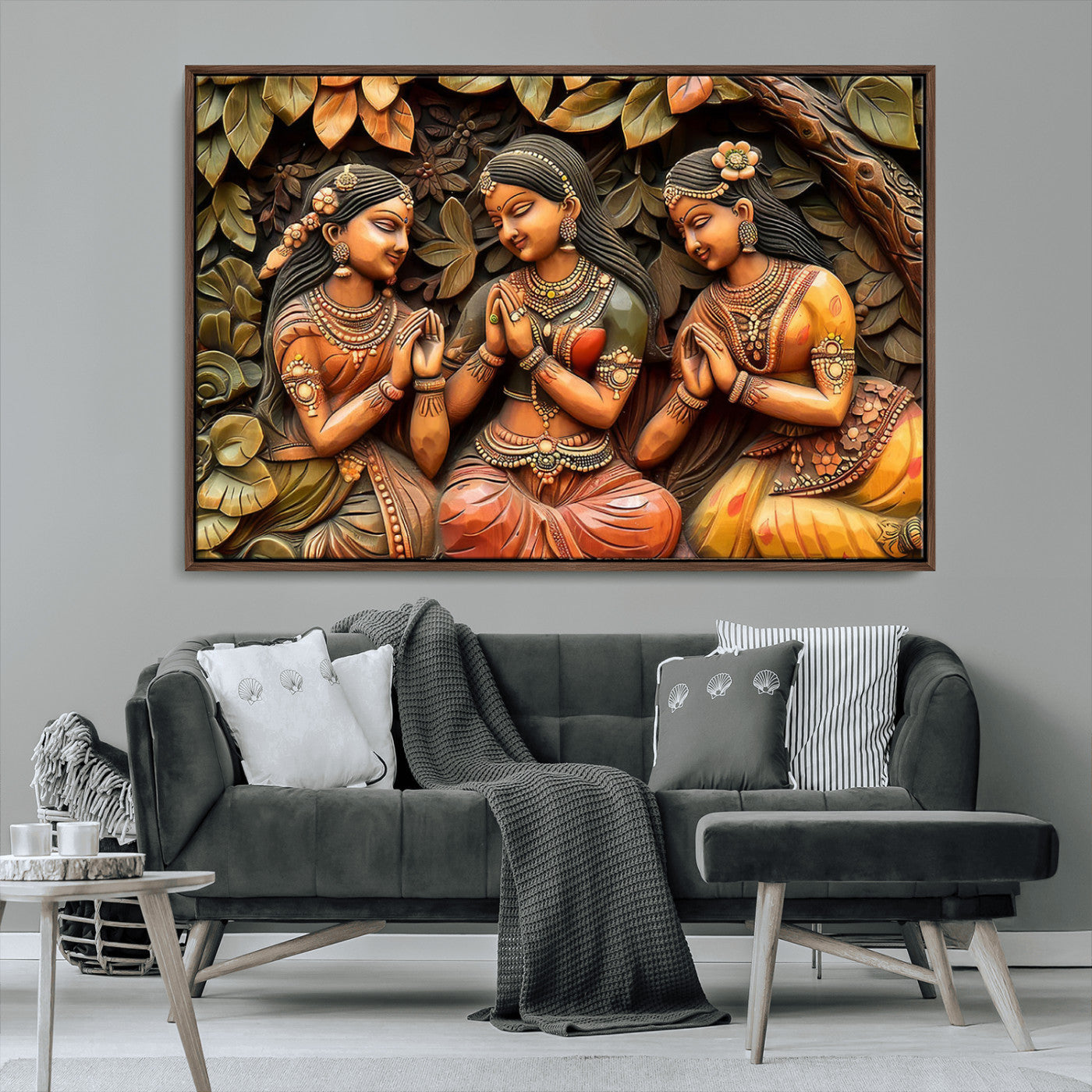 MGV-FC-36X24 - Indian Woman Statue Wall Art Canvas Print