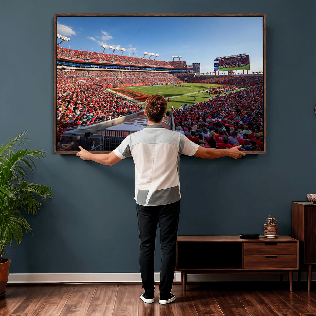 65229-MGV-CV-36X24 - Florida Tampa Raymond James Stadium Wall Art Canvas Print - NFL Football Stadium Print