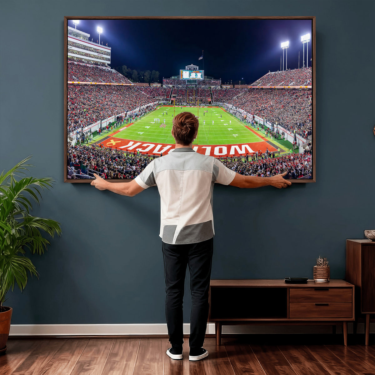 23086-MGV-CV-36X24 - NC State Wolfpack Canvas Print - Raleigh Carter-Finley Stadium Wall Art, Football Team Canvas Print