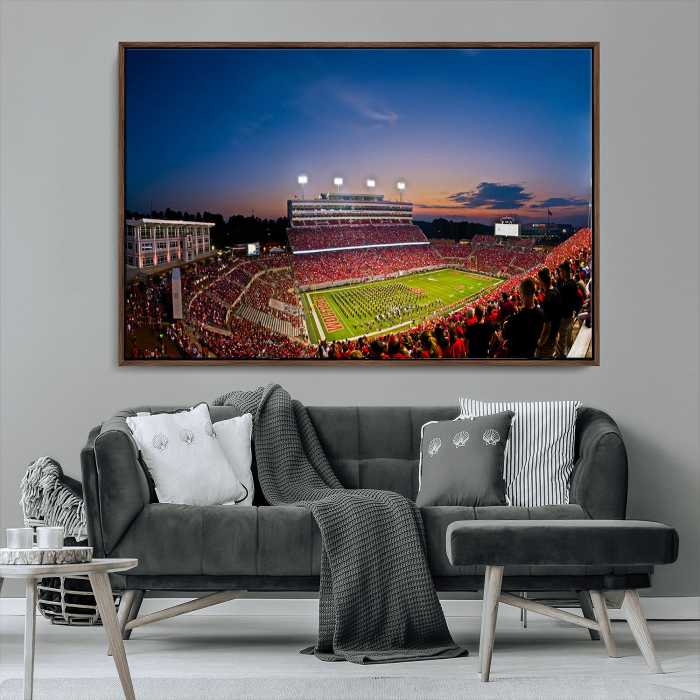 MGV-FC-36X24 - NC State Wolfpack Football Team Print - Raleigh Carter-Finley Stadium Wall Art Canvas Print