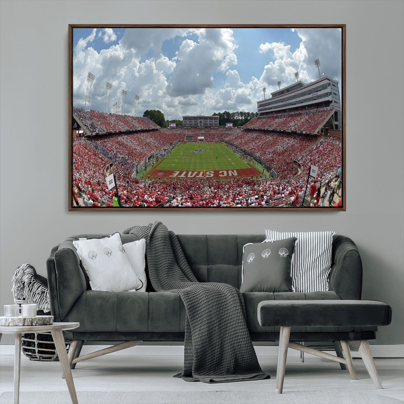 MGV-FC-36X24 - NC State Wolfpack Football Team Print Canvas- Raleigh Carter-Finley Stadium Wall Art Canvas Print