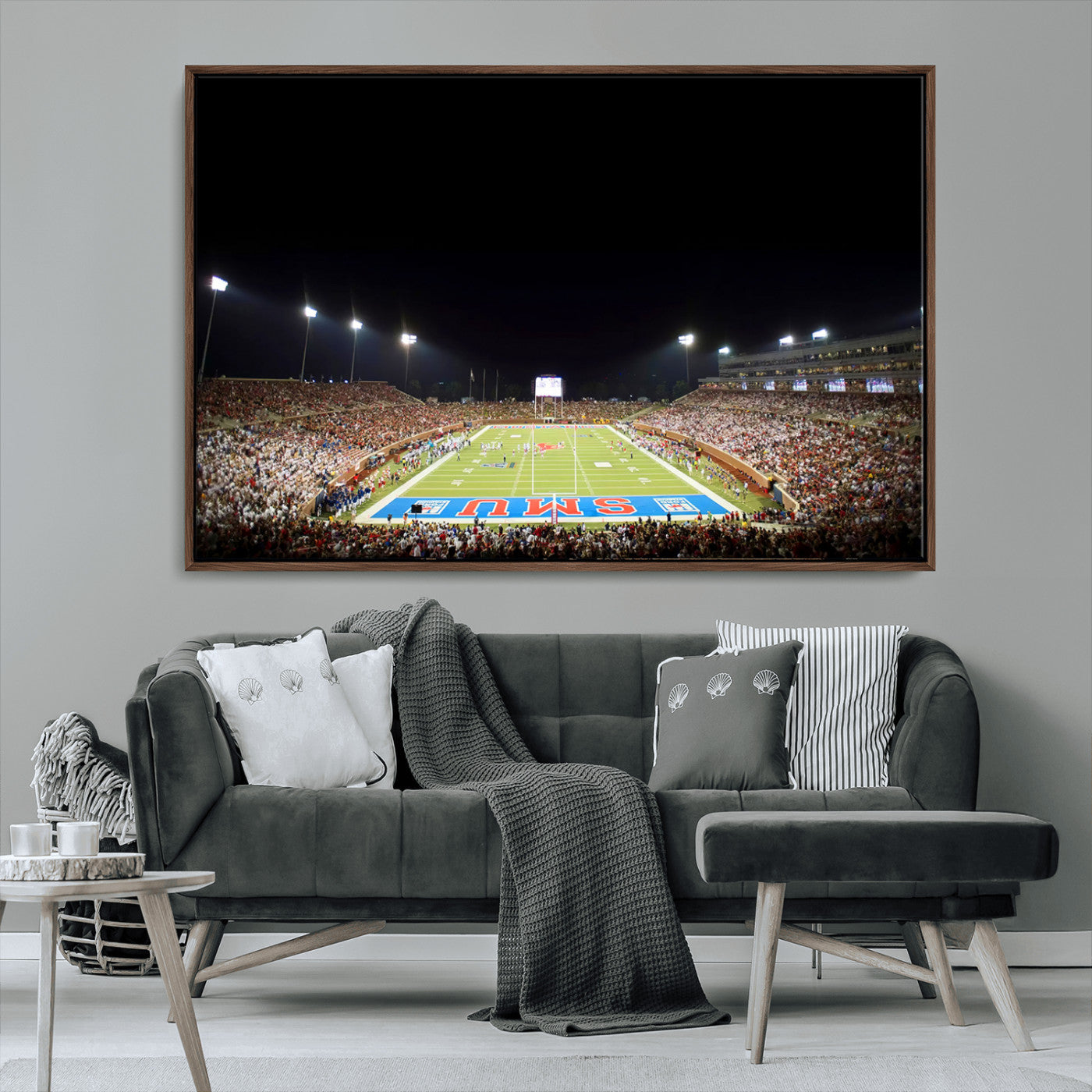 MGV-FC-36X24 - SMU Mustangs Football Team Print - Dallas Gerald J. Ford Stadium Wall Art Canvas Print