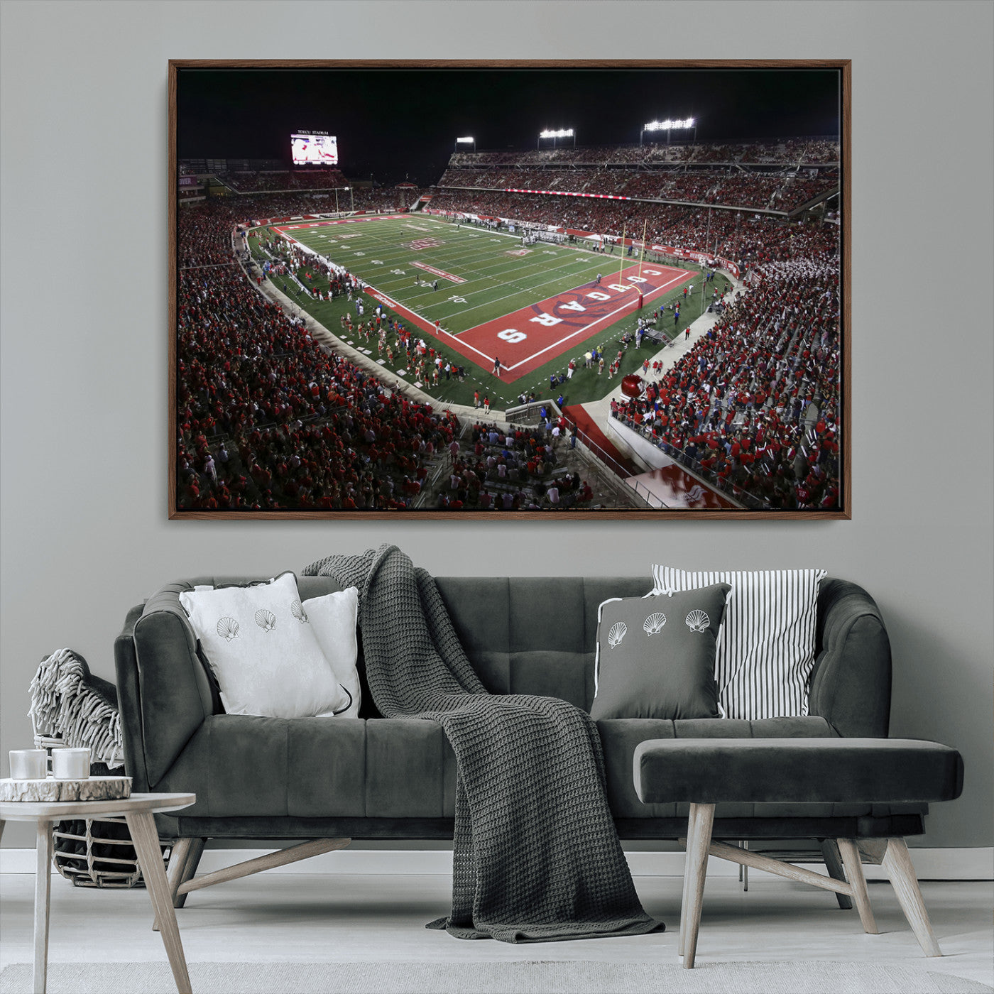 MGV-FC-36X24 - Houston Cougars Football Team Print - Houston TDECU Stadium Wall Art Canvas Print