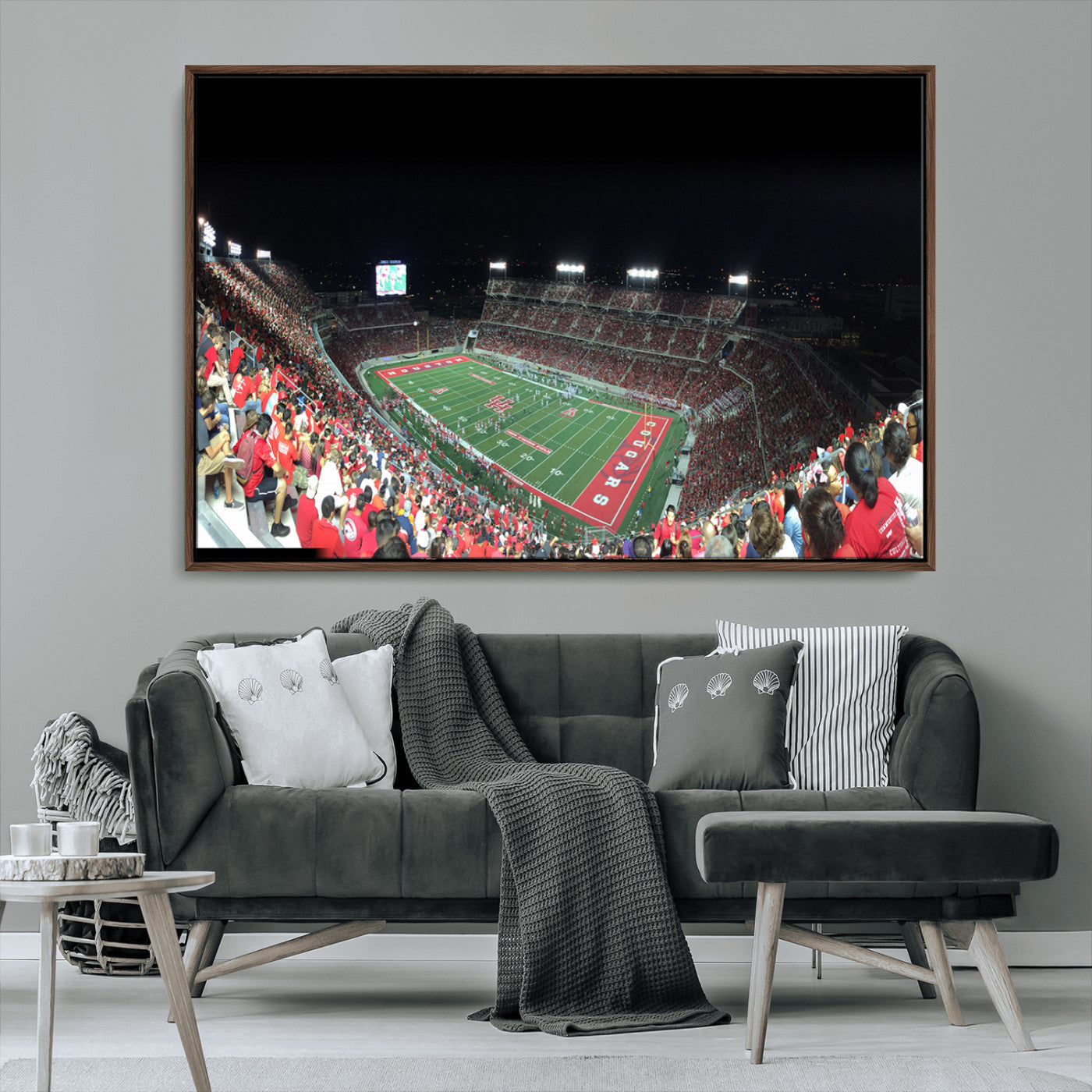 MGV-FC-36X24 - Houston Cougars Football Team Print - Houston TDECU Stadium Wall Art Canvas Print