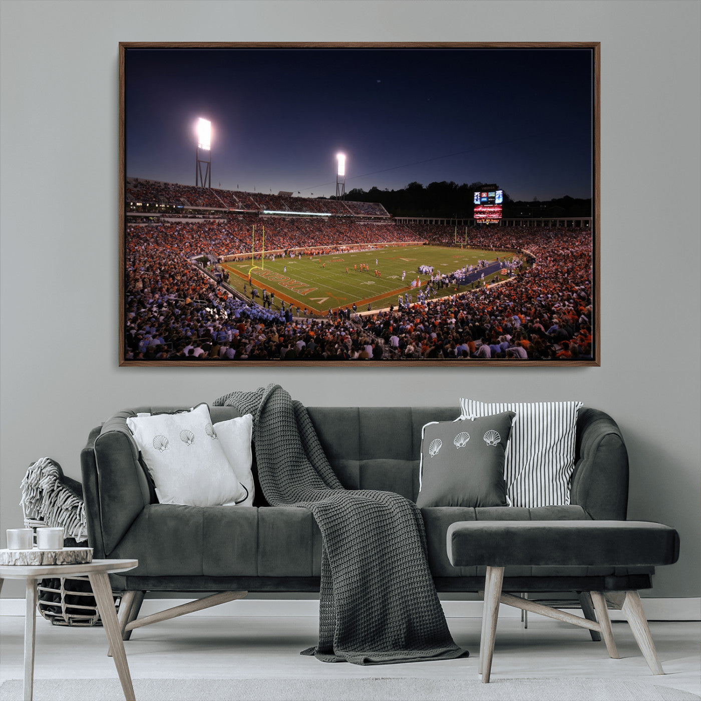 MGV-FC-36X24 - Virginia Cavaliers Football Team Print - Charlottesville Scott Stadium Canvas Print Wall Art