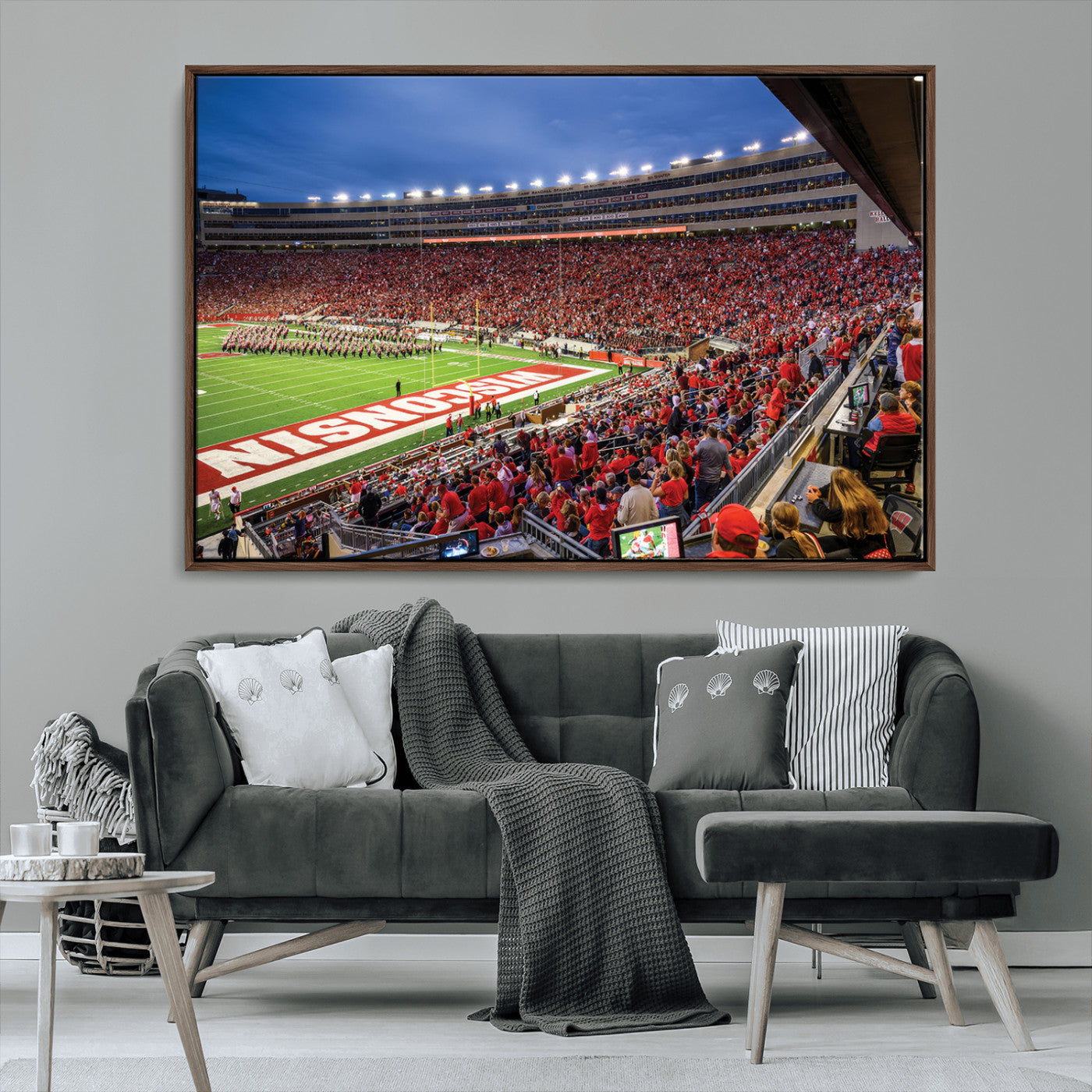 MGV-FC-36X24 - Wisconsin Badgers Football Team Print - Madison Camp Randall Stadium Wall Art, Wisconsin Badgers