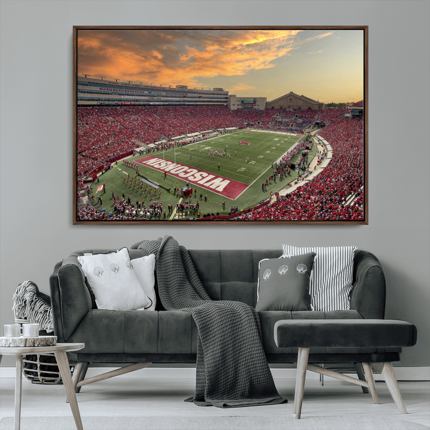 41472-MGV-CV-36X24-Camp Randall Stadium Wisconsin Badgers Large Wall Art Canvas Print | College Football Stadium Wall