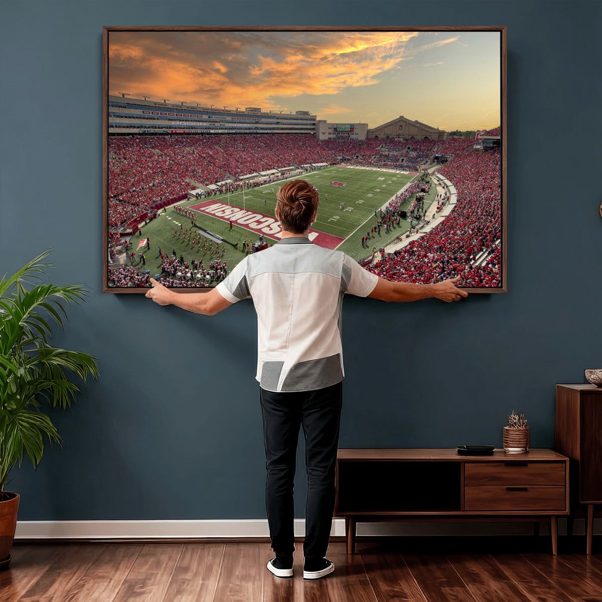 41472-MGV-CV-36X24 - Camp Randall Stadium Wisconsin Badgers Large Wall Art Canvas Print | College Football Stadium Wall
