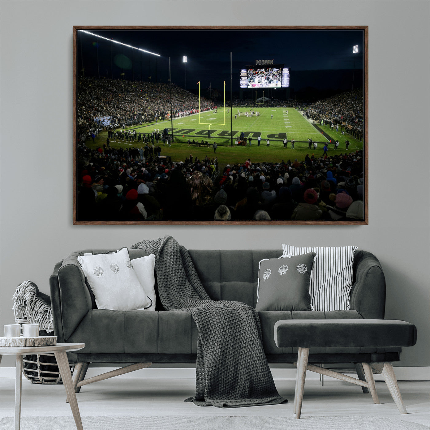 MGV-FC-36X24 - Purdue Boilermakers Football Team Print - West Lafayette Ross–Ade Stadium Wall Art Canvas Print
