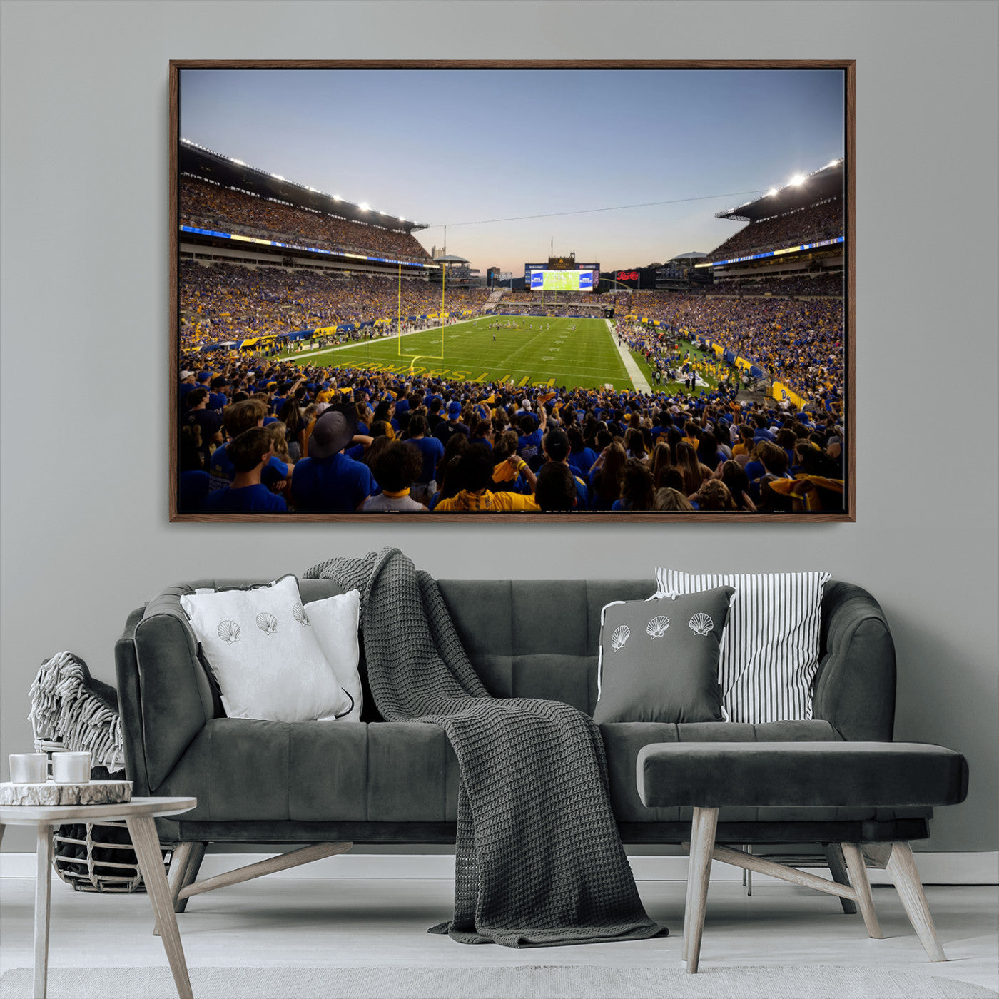 MGV-FC-36X24 - Pittsburgh Panthers Football Team Print - Pittsburgh Acrisure Stadium Wall Art Canvas Print