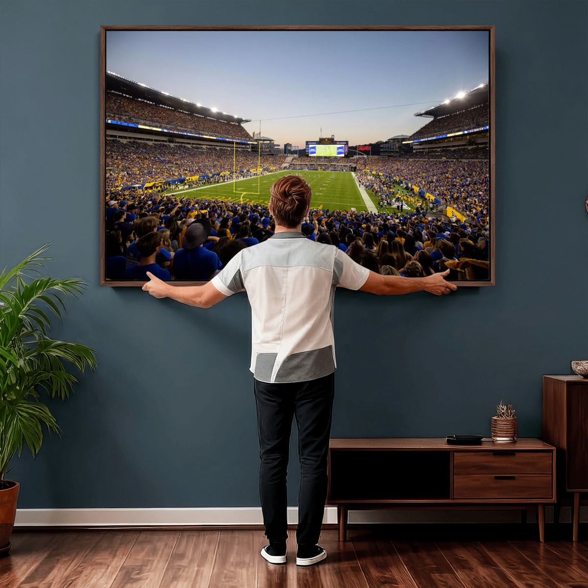 41853-MGV-CV-36X24 - Pittsburgh Panthers Football Team Print - Pittsburgh Acrisure Stadium Wall Art Canvas Print