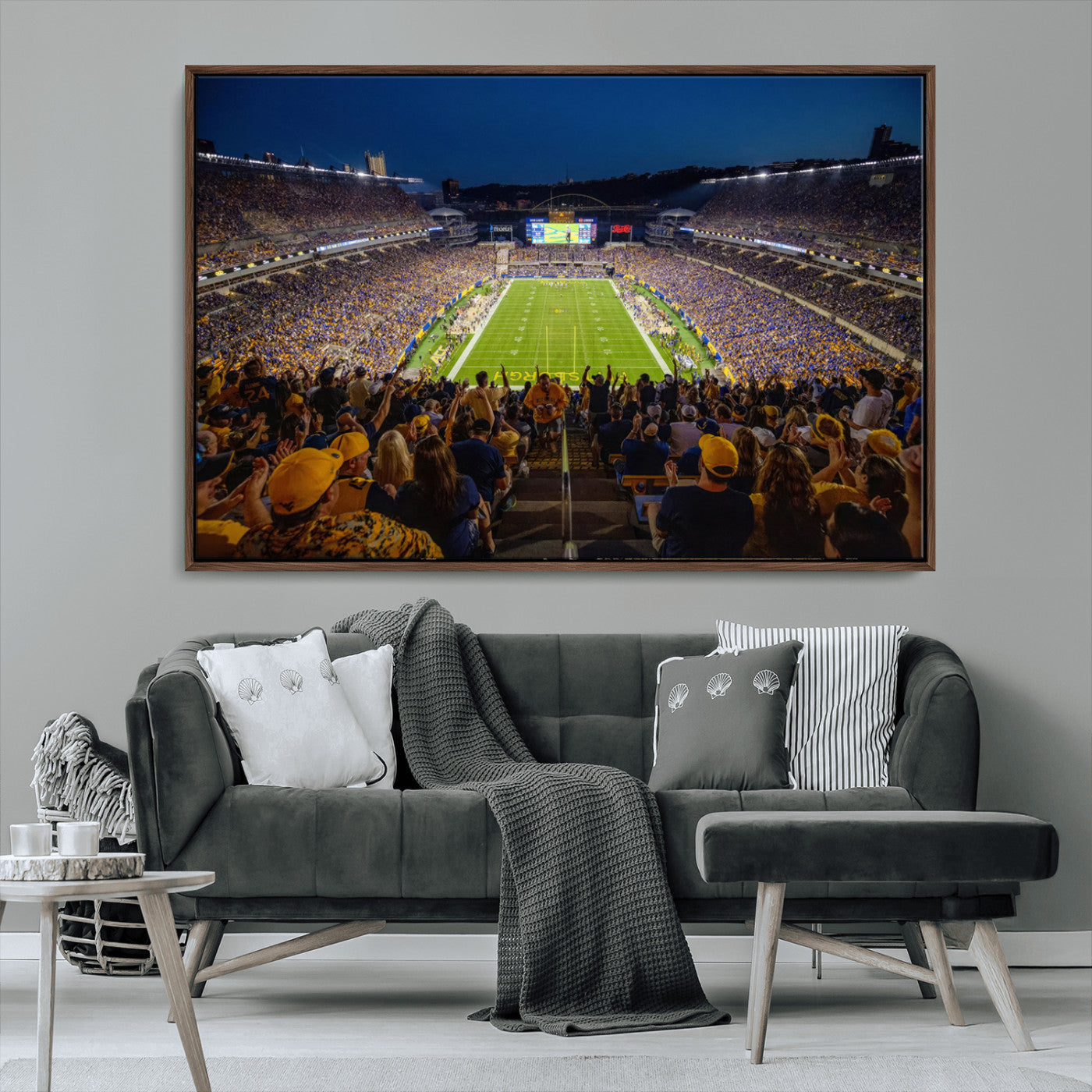 MGV-FC-36X24 - Pittsburgh Panthers Football Team Print - Pittsburgh Acrisure Stadium Wall Art Canvas Print