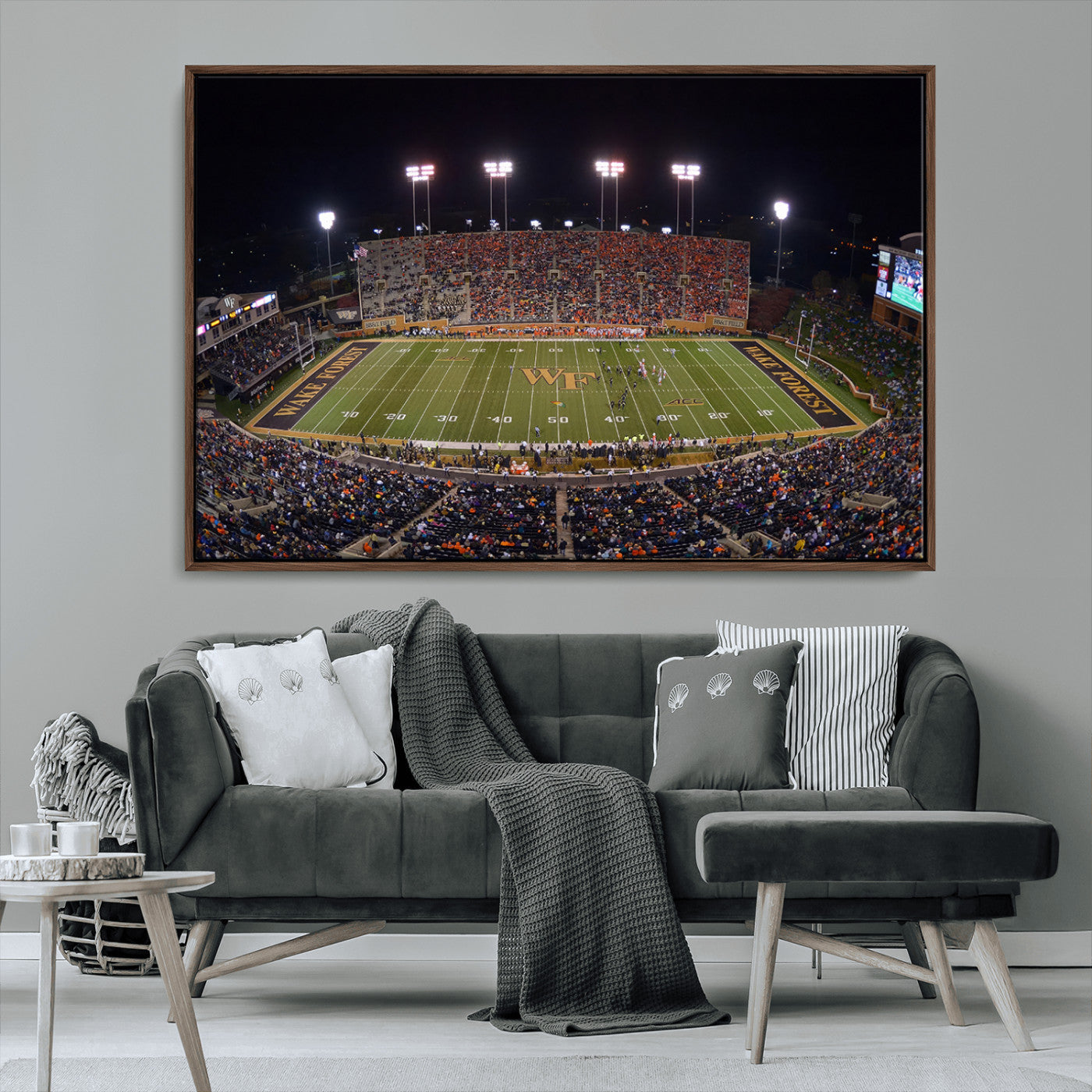 MGV-FC-36X24 - Demon Deacons Print Canvas, Football Team Print - Winston-Salem Allegacy Federal Credit Union