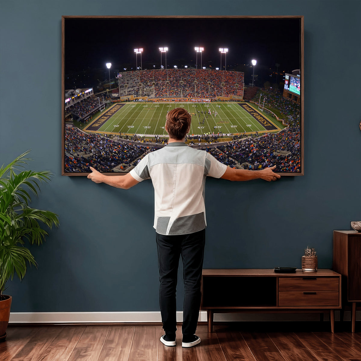 26033-MGV-CV-36X24 - Demon Deacons Print Canvas, Football Team Print