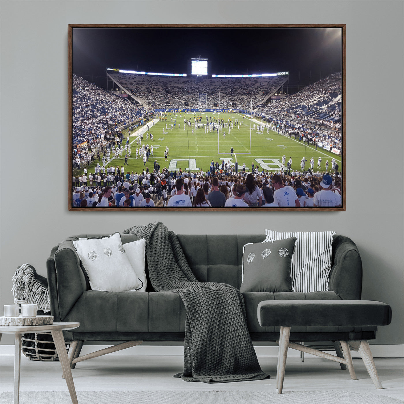 MGV-FC-36X24 - Brigham Young University Cougars Football Print Canvas - Provo LaVell Edwards Stadium Wall Art