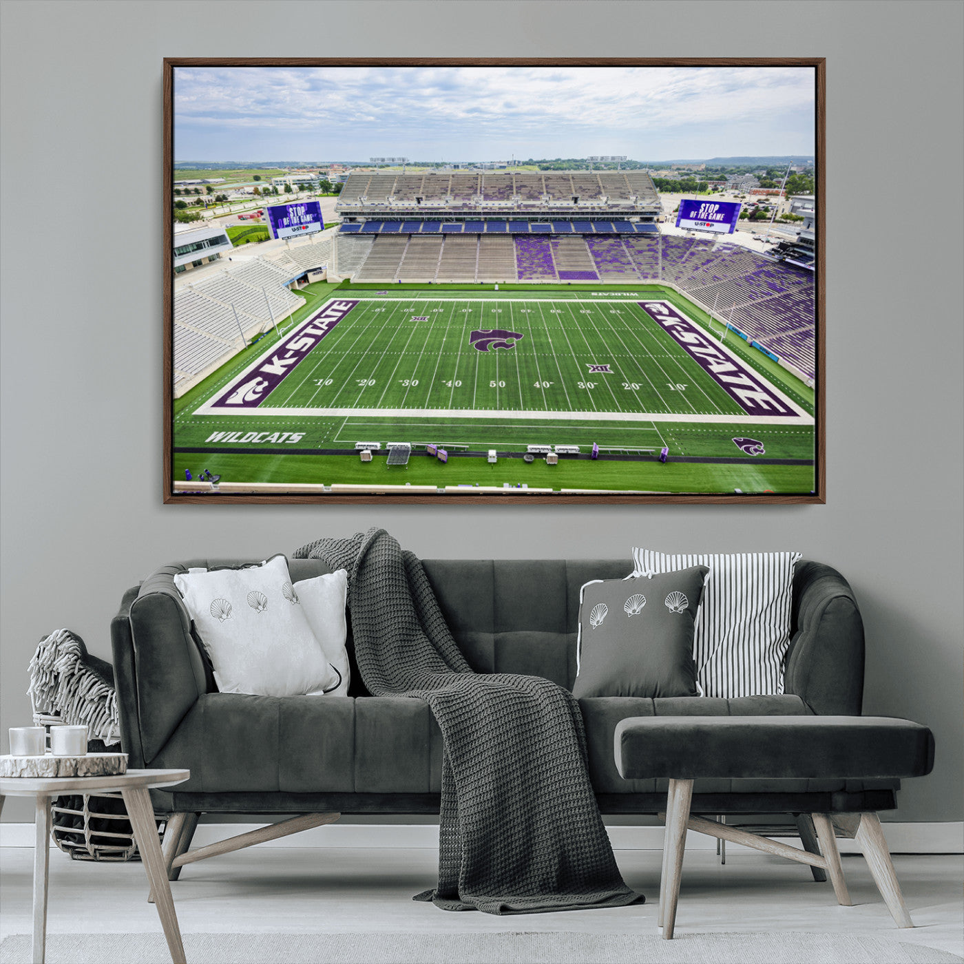 MGV-FC-36X24 - KState Wildcats Football Team Print - Manhattan Bill Snyder Family Football Stadium Wall Art Canvas