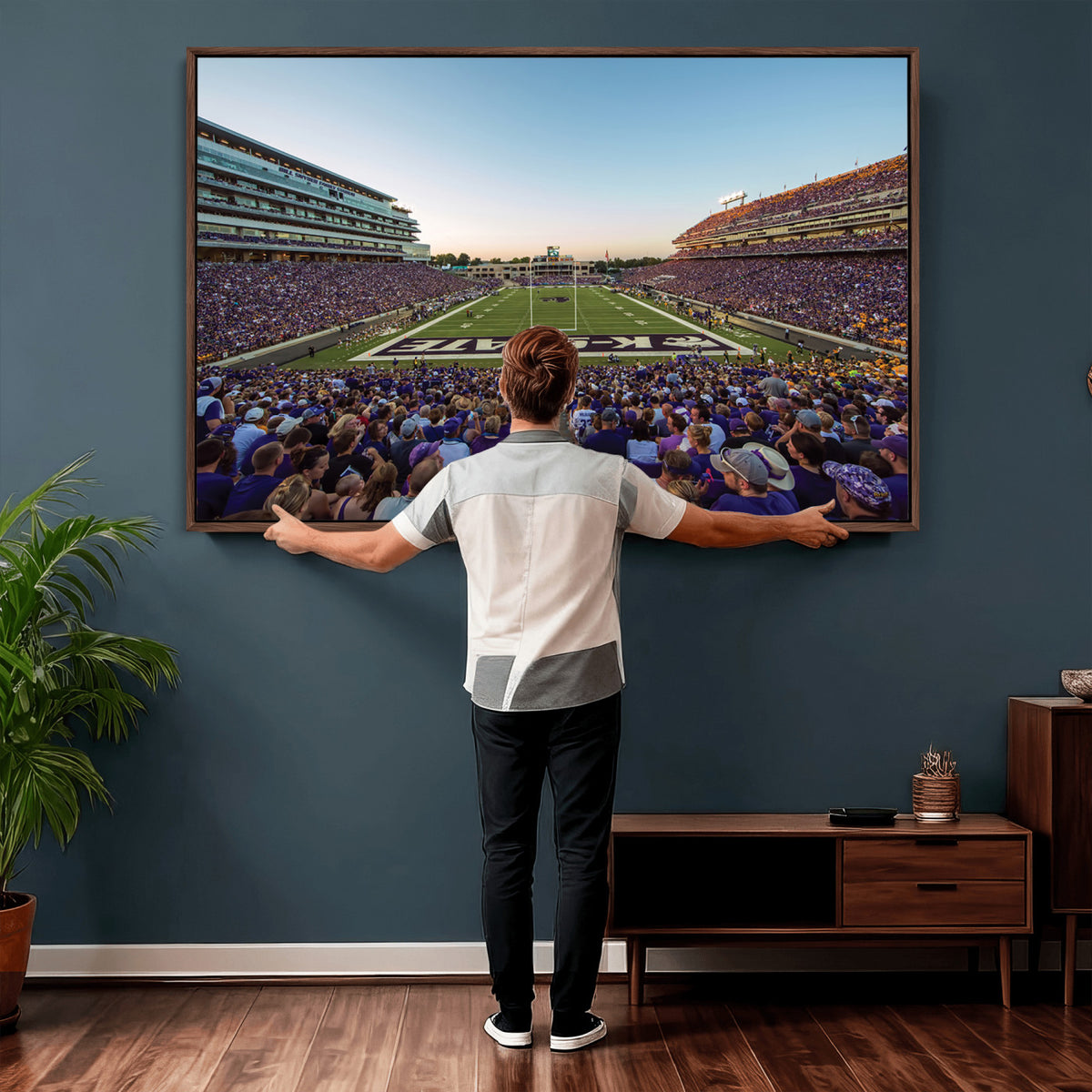 82792-MGV-CV-36X24 - Kansas State University Wildcats Football Team Print - Manhattan Bill Snyder Family Football Stadium