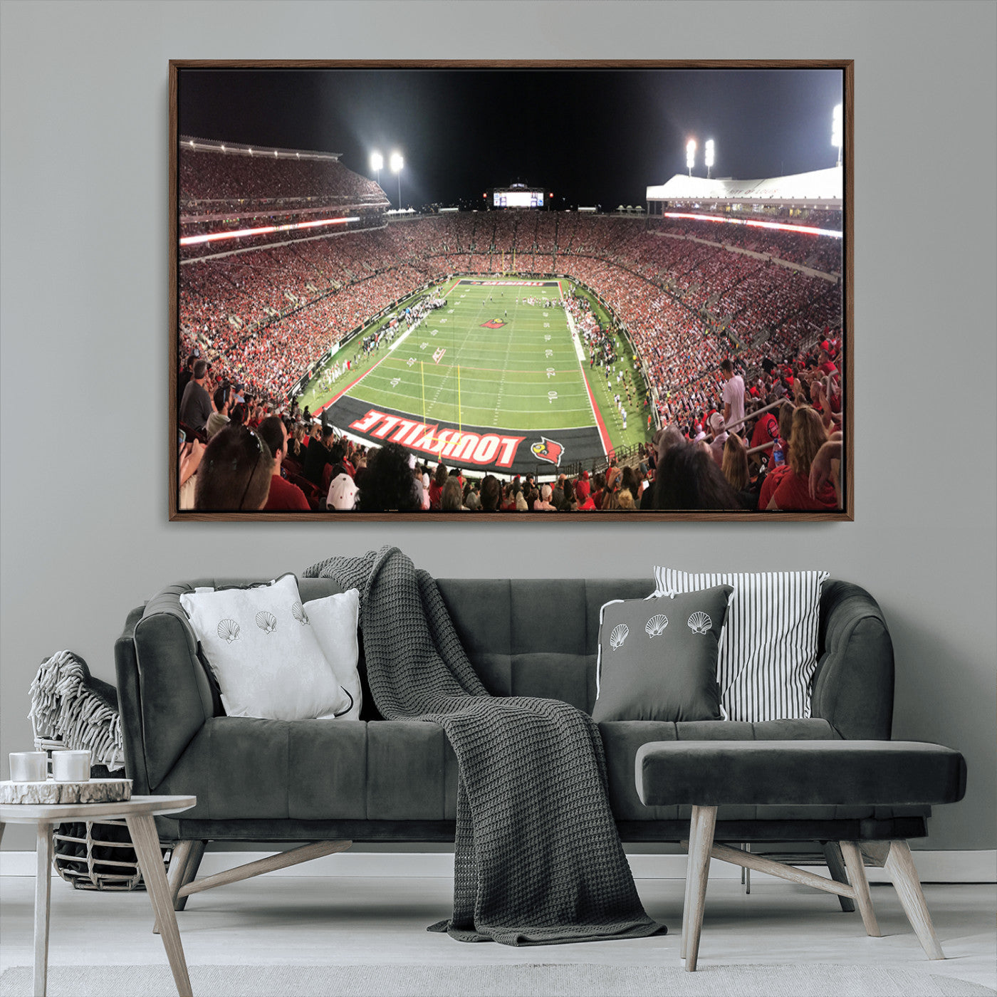MGV-FC-36X24 - University of Louisville Cardinals Football Team Print - Louisville Cardinal Stadium Wall Art Canvas