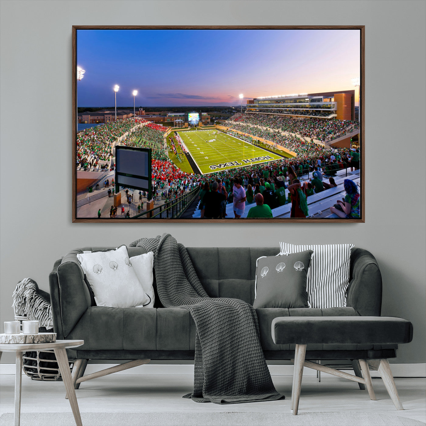 MGV-FC-36X24 - University of North Texas Mean Green Football Team Print - Denton DATCU Stadium Canvas Print Wall