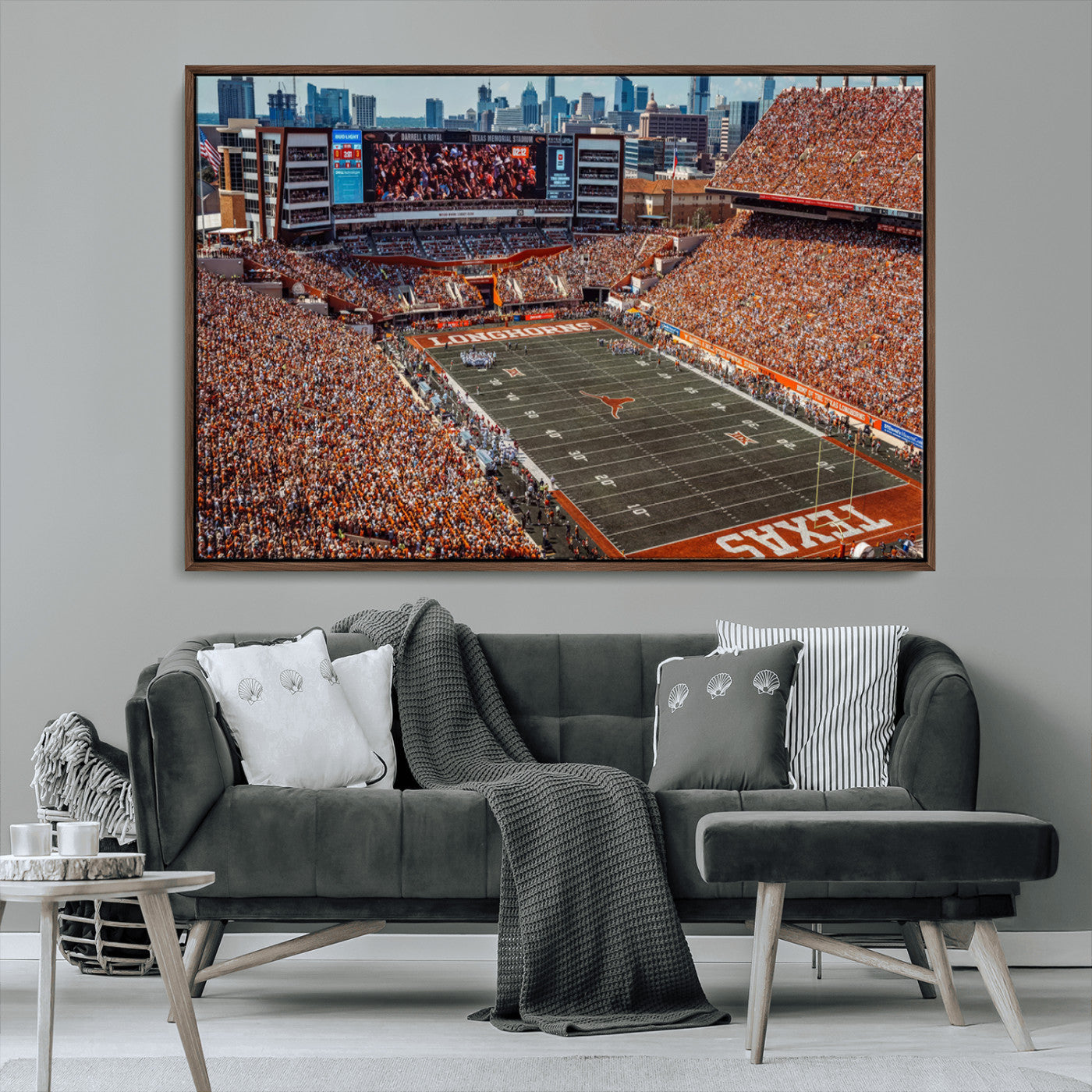 MGV-FC-36X24 - University of Texas Longhorns Football Team Print - Austin Darrell K Royal-Texas Memorial Stadium