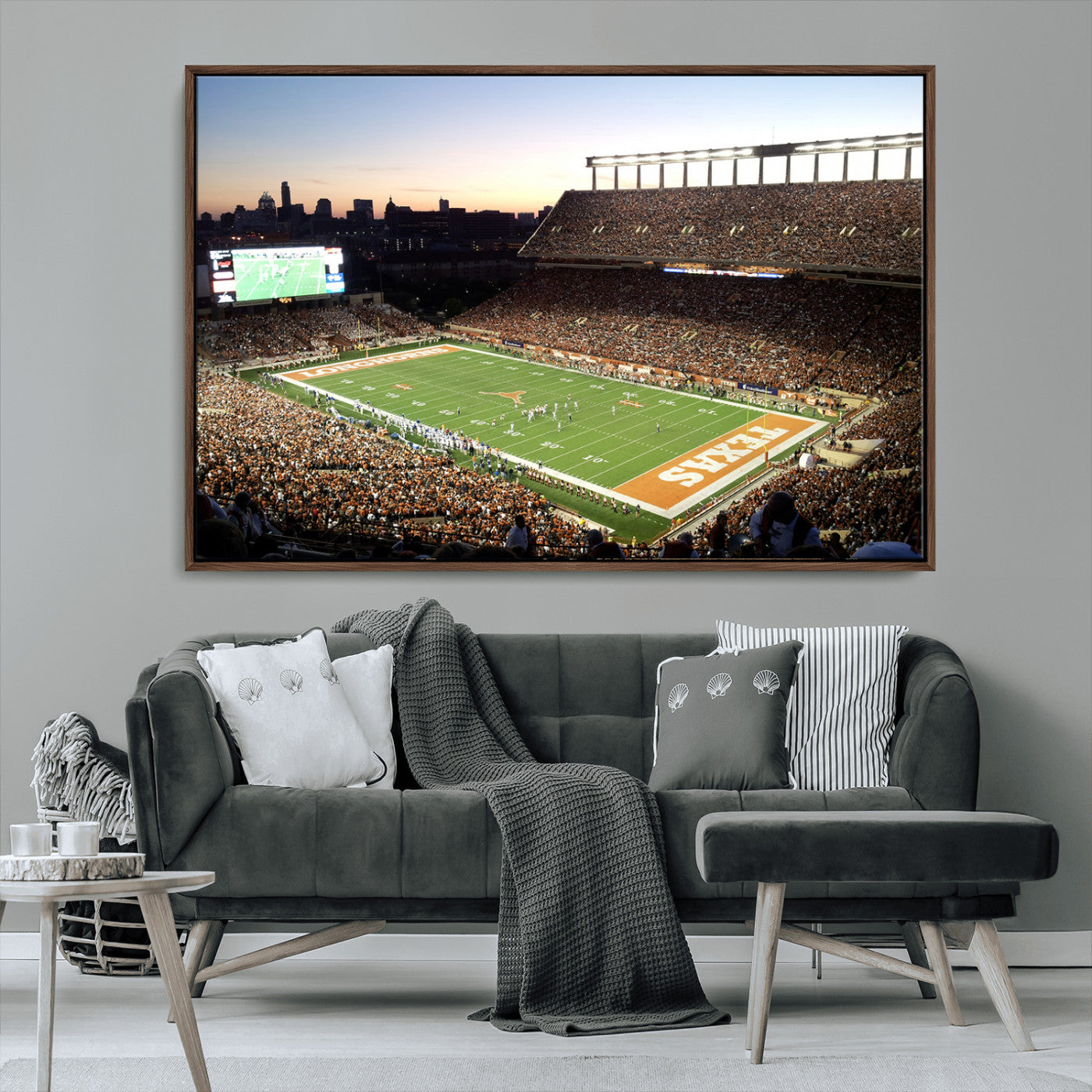 MGV-FC-36X24 - Darrell K Royal-Texas Memorial Stadium Canvas Wall Art - Texas Longhorns Football Match