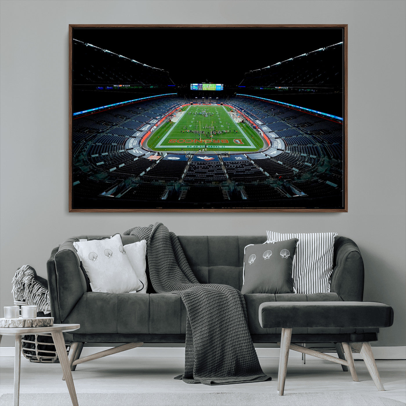 MGV-FC-36X24 - Denver Broncos Football Team Print Canvas- Denver Empower Field at Mile High Stadium Wall Art Canvas