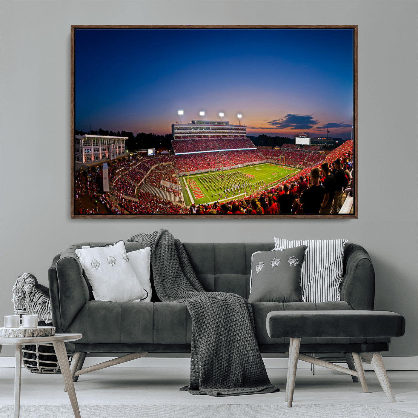 MGV-FC-36X24 - Wolfpack Football Team Wall Art Print - Raleigh Carter-Finley Stadium Wall Art Canvas Print